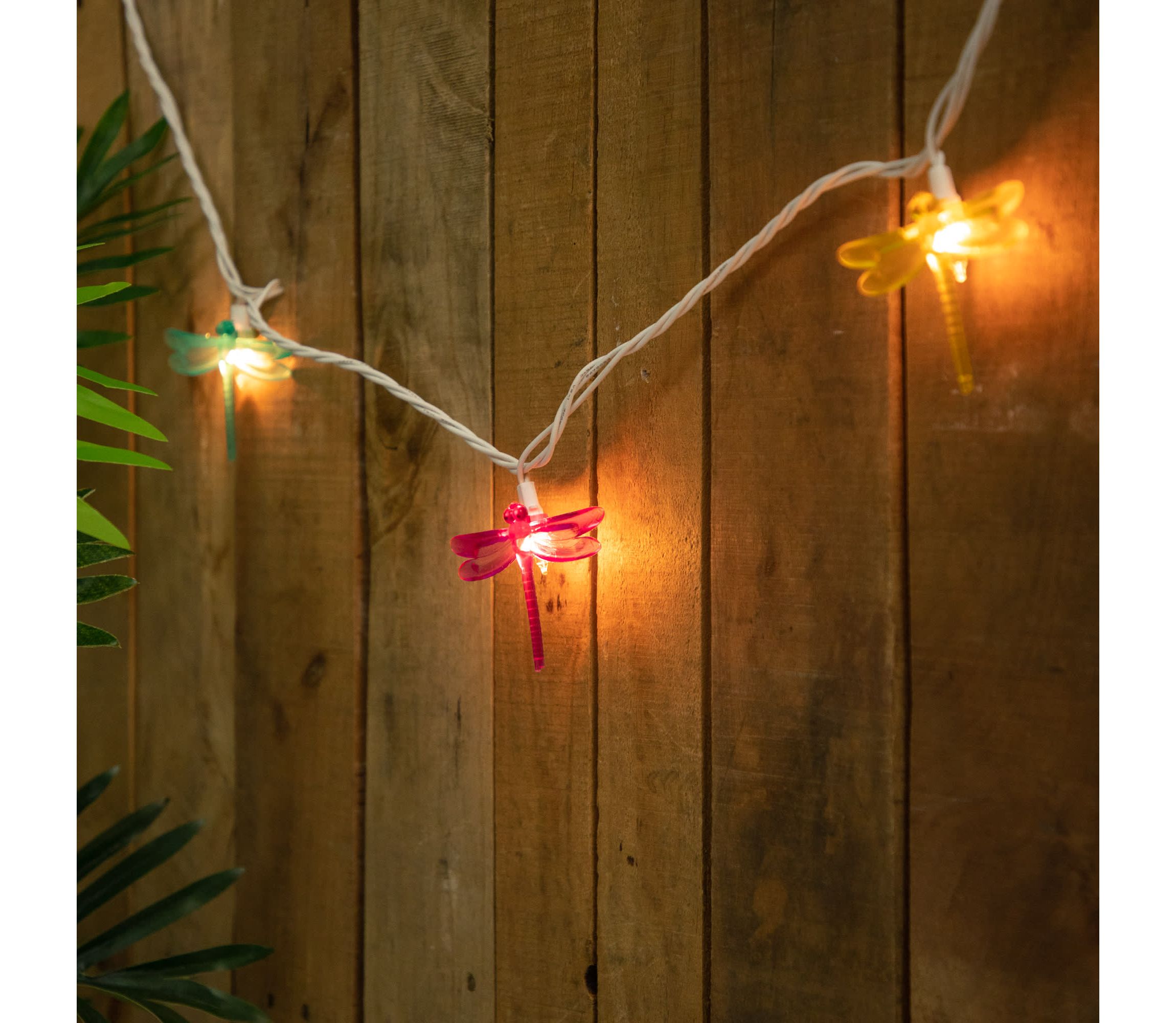 10-Count Dragonfly Patio Lights  7.25ft - White Wire