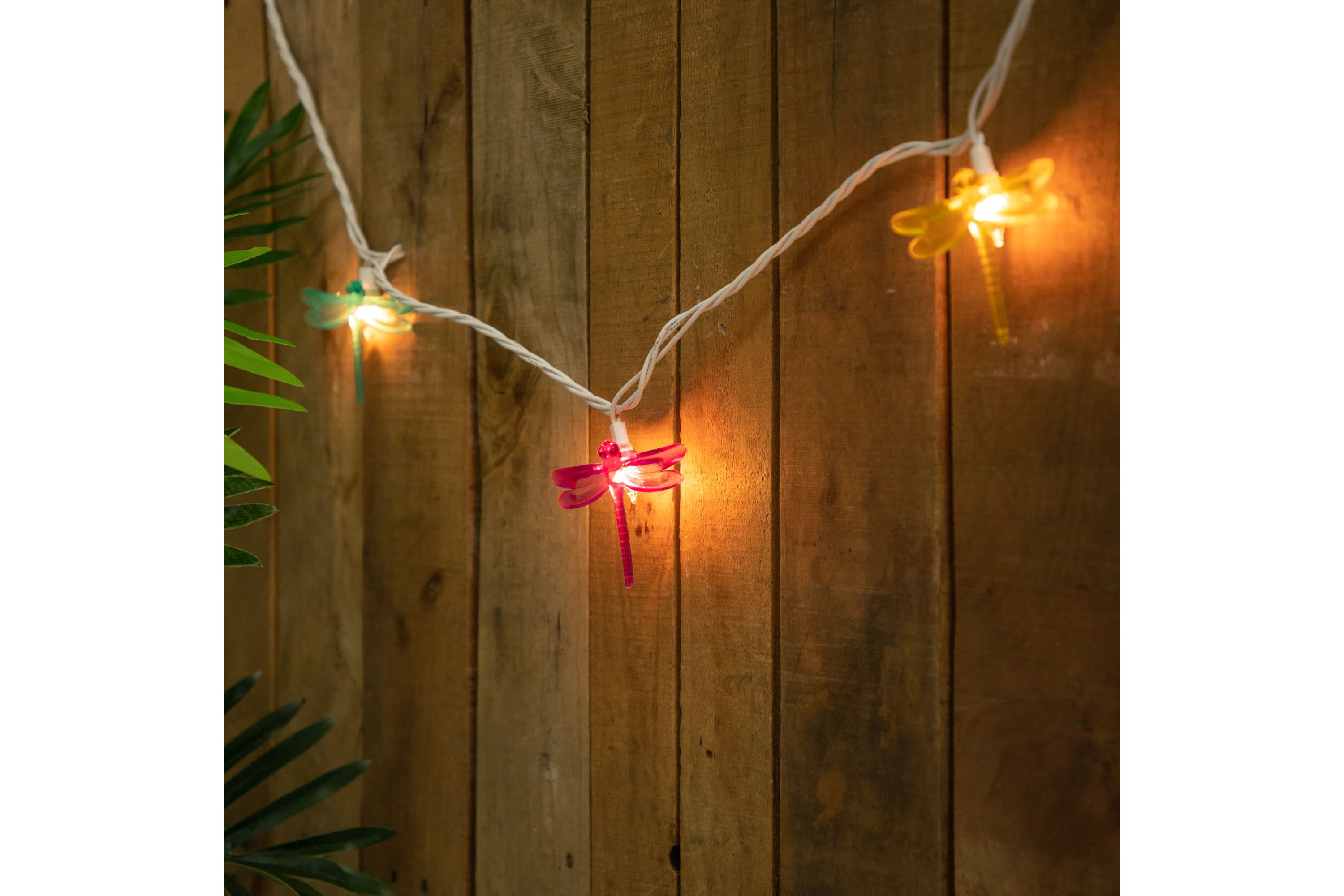 10-Count Dragonfly Patio Lights  7.25ft - White Wire