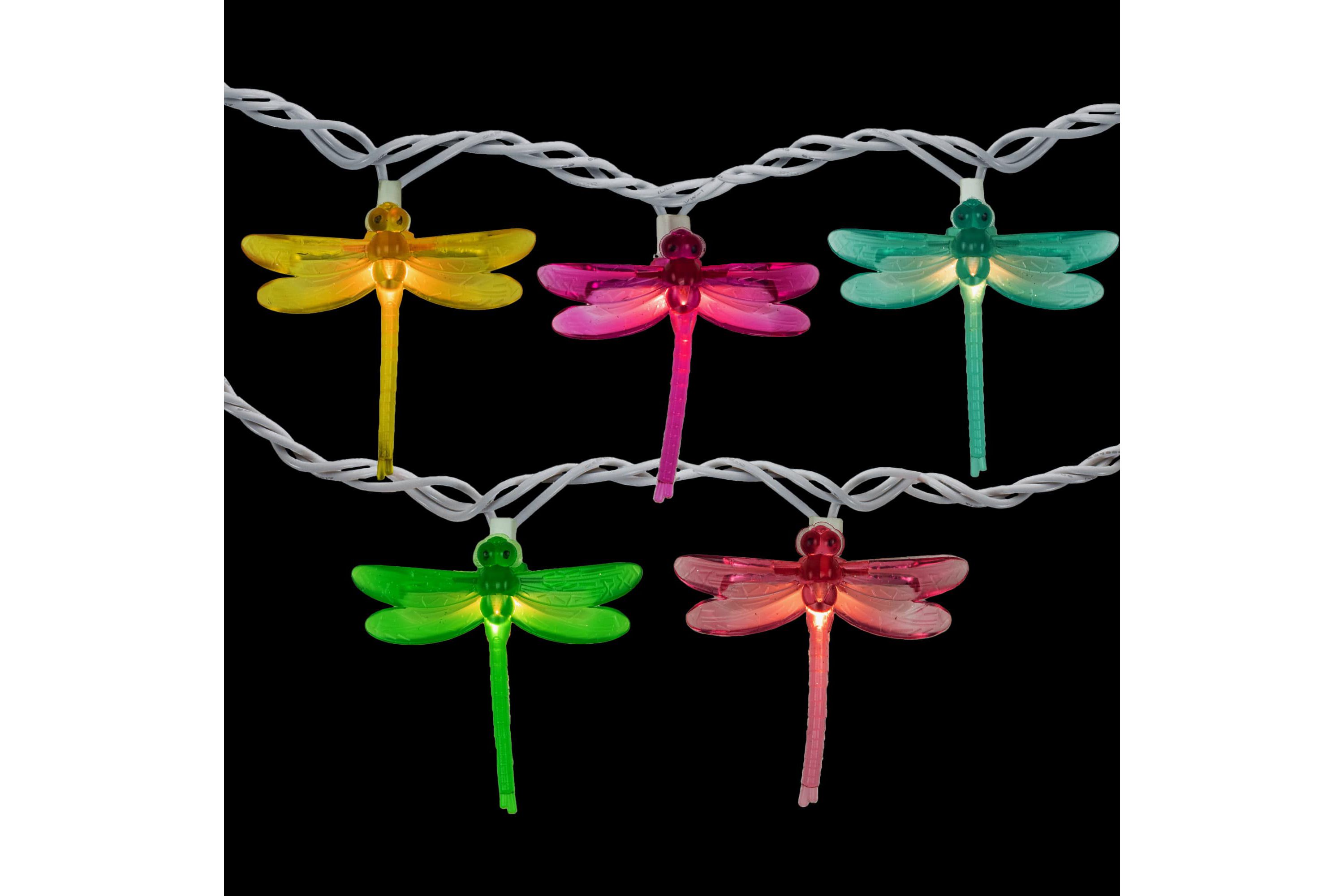 10-Count Dragonfly Patio Lights  7.25ft - White Wire