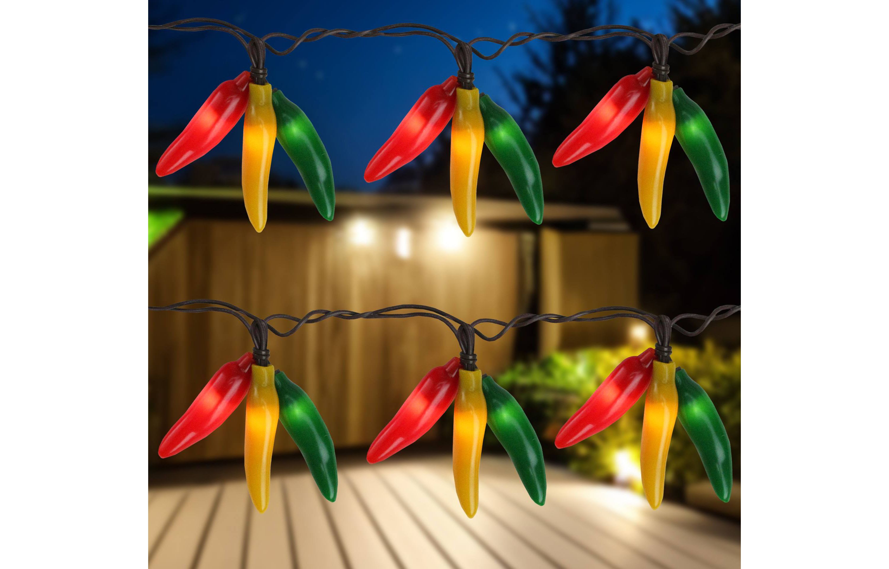 36ct Chili Pepper Cluster String Lights - 7.5ft - Brown Wire