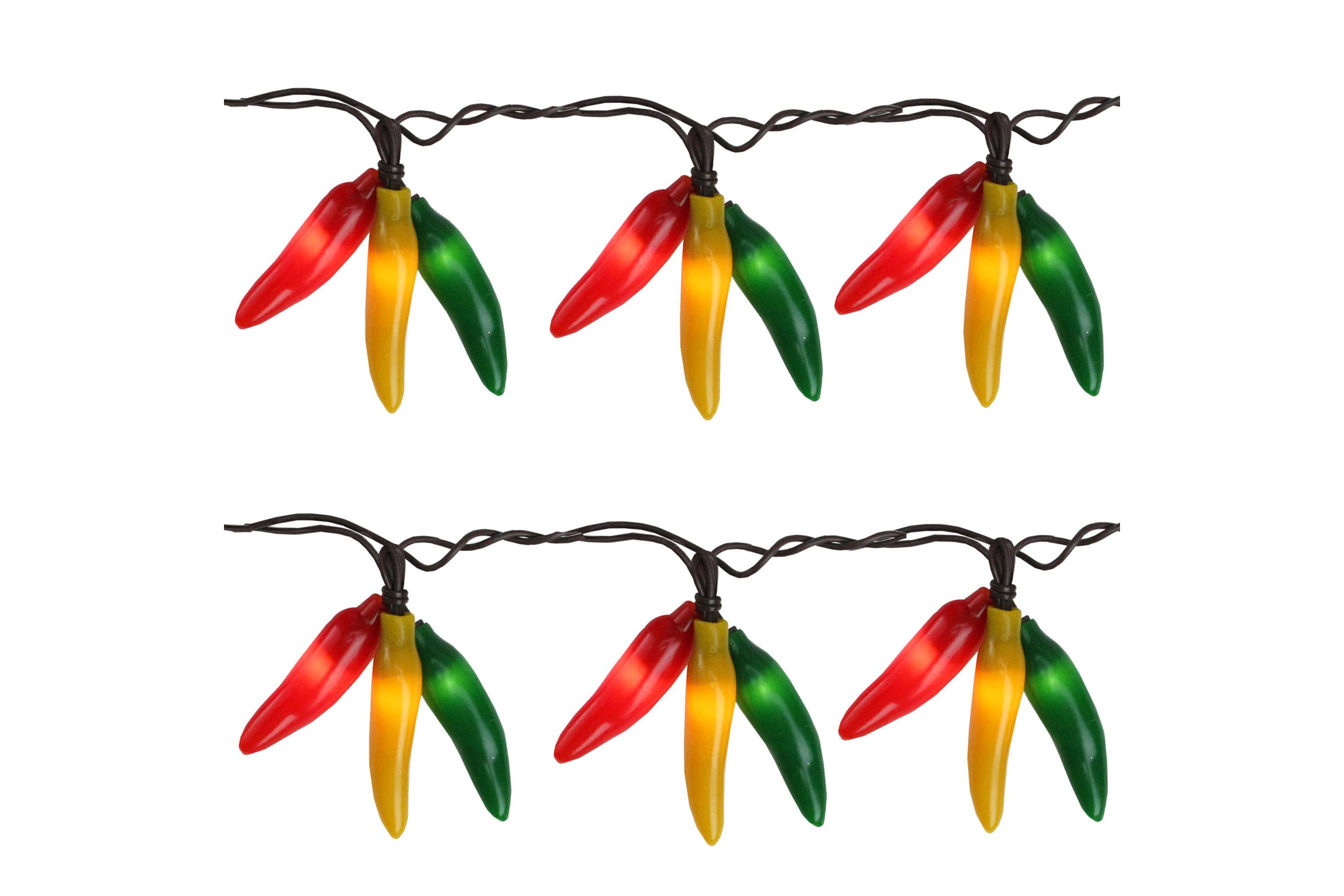 36ct Chili Pepper Cluster String Lights - 7.5ft - Brown Wire