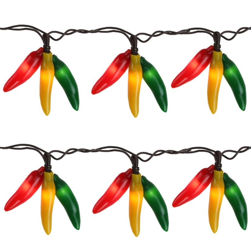 36ct Chili Pepper Cluster String Lights - 7.5ft - Brown Wire