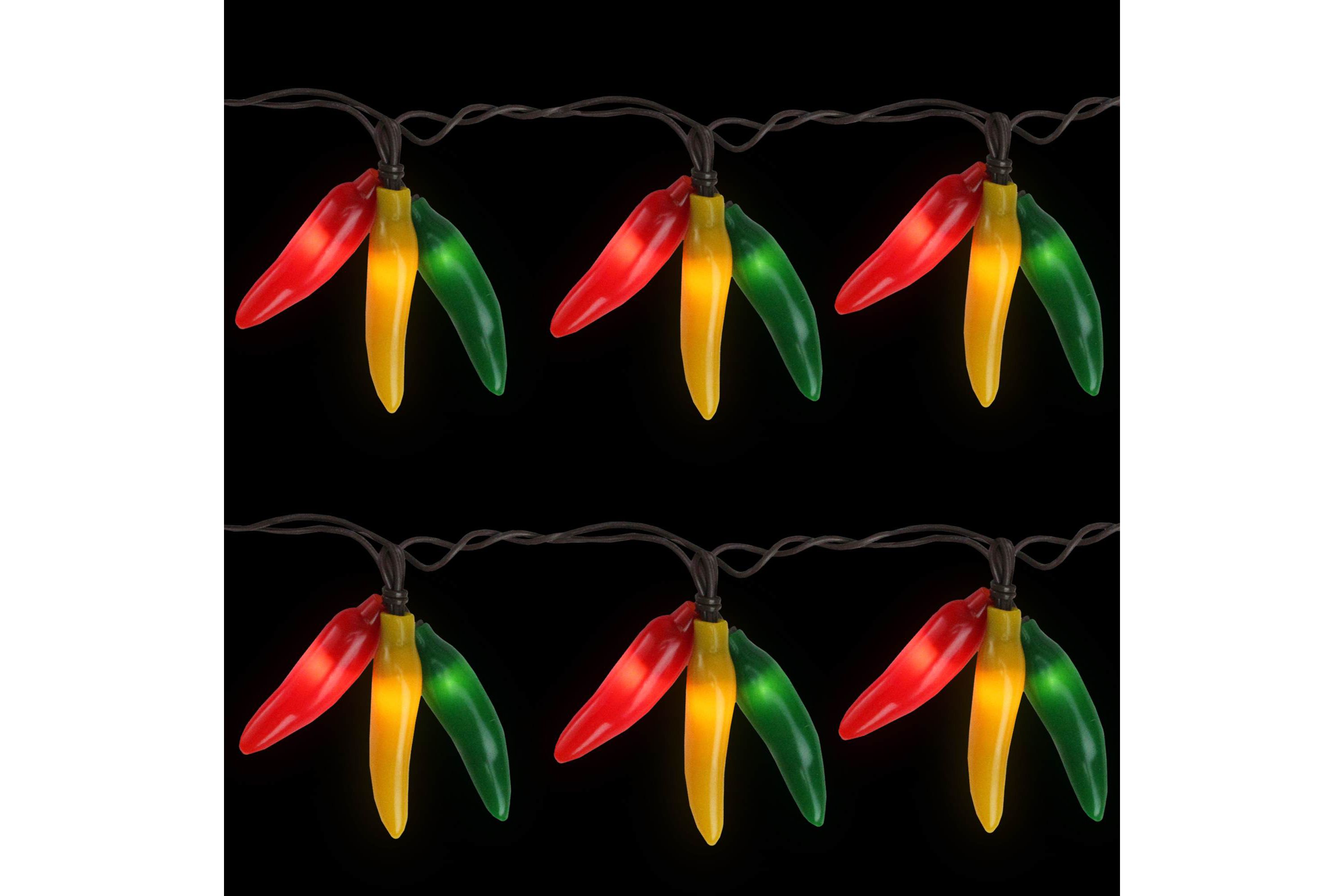 36ct Chili Pepper Cluster String Lights - 7.5ft - Brown Wire