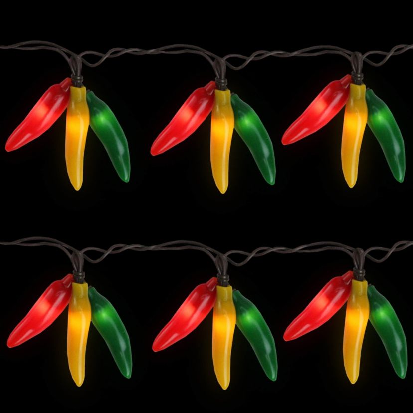 36ct Chili Pepper Cluster String Lights - 7.5ft - Brown Wire
