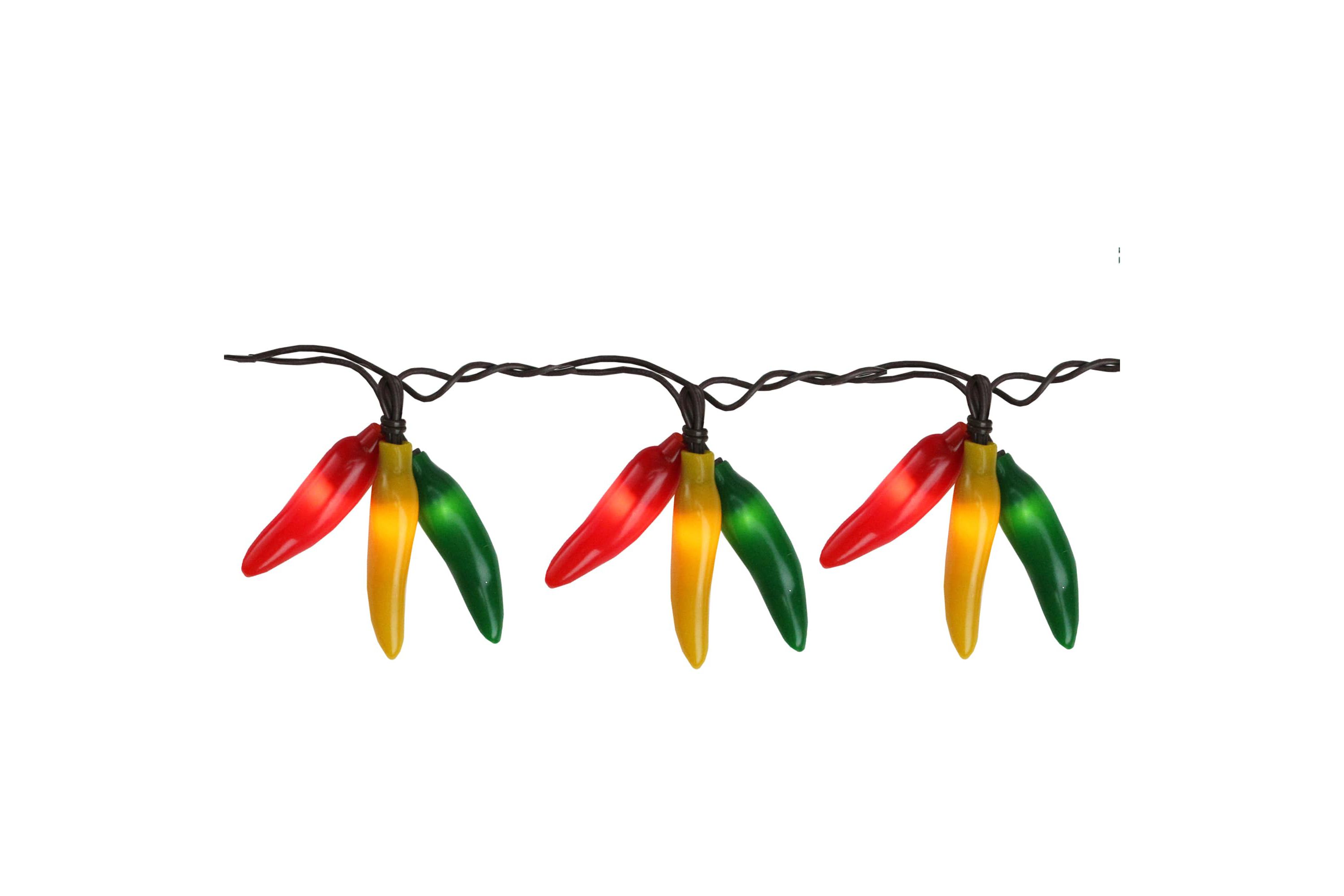 36ct Chili Pepper Cluster String Lights - 7.5ft - Brown Wire