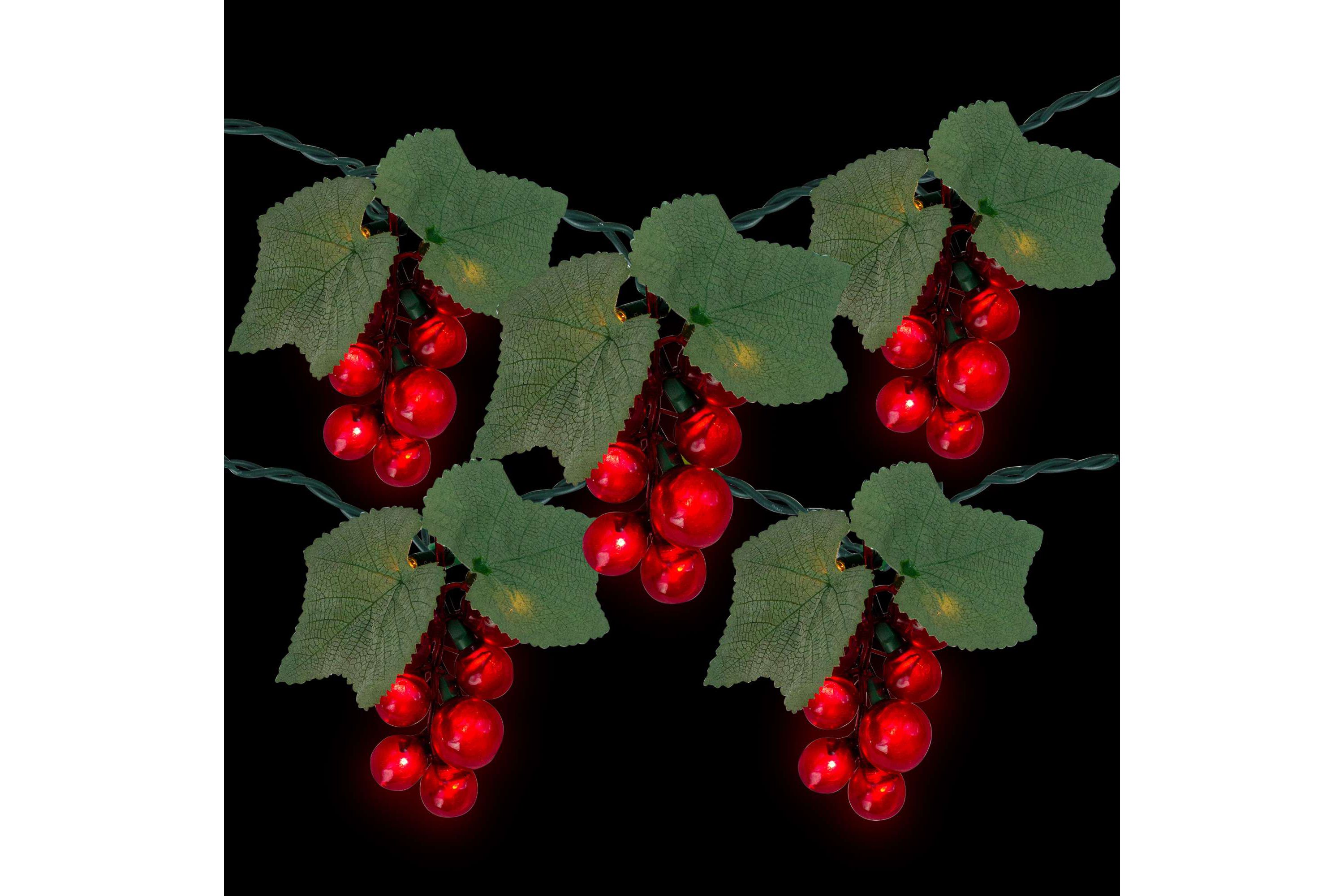 Grape Cluster Outdoor Patio String Light Set - Red - 6 Green Wire - 5ct