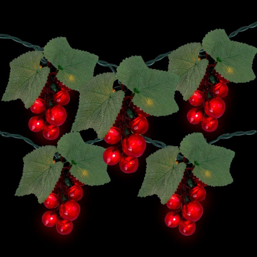 Grape Cluster Outdoor Patio String Light Set - Red - 6 Green Wire - 5ct
