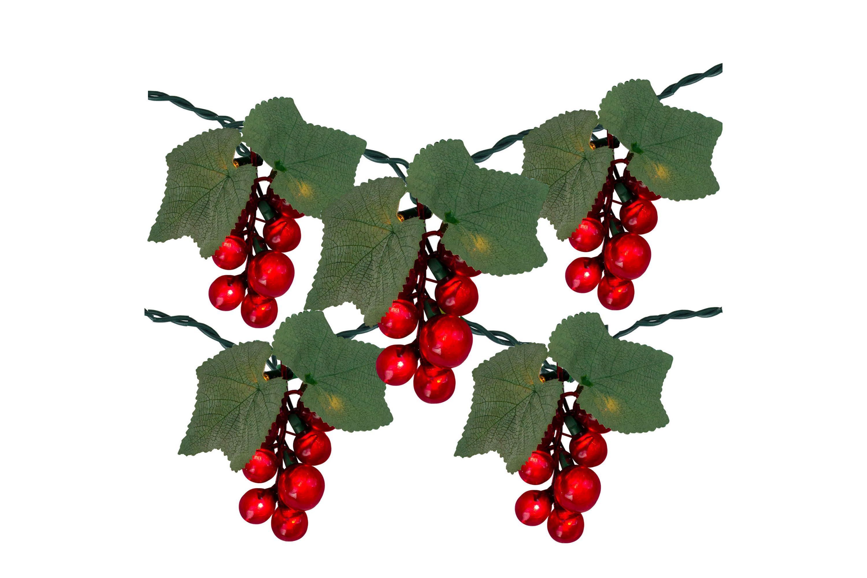 Grape Cluster Outdoor Patio String Light Set - Red - 6 Green Wire - 5ct