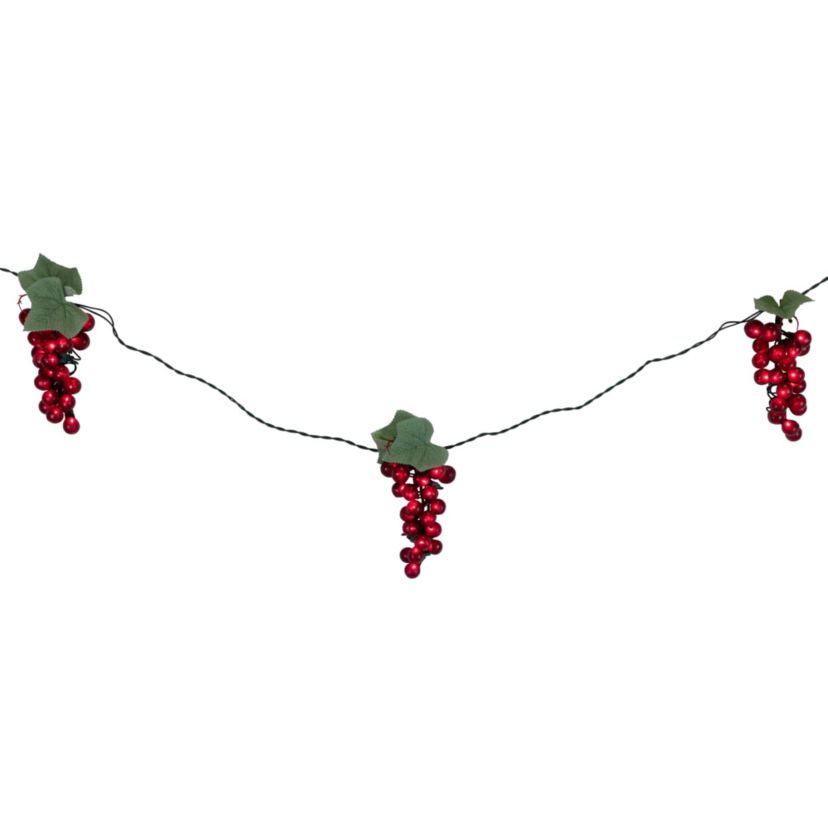 Grape Cluster Outdoor Patio String Light Set - Red - 6 Green Wire - 5ct