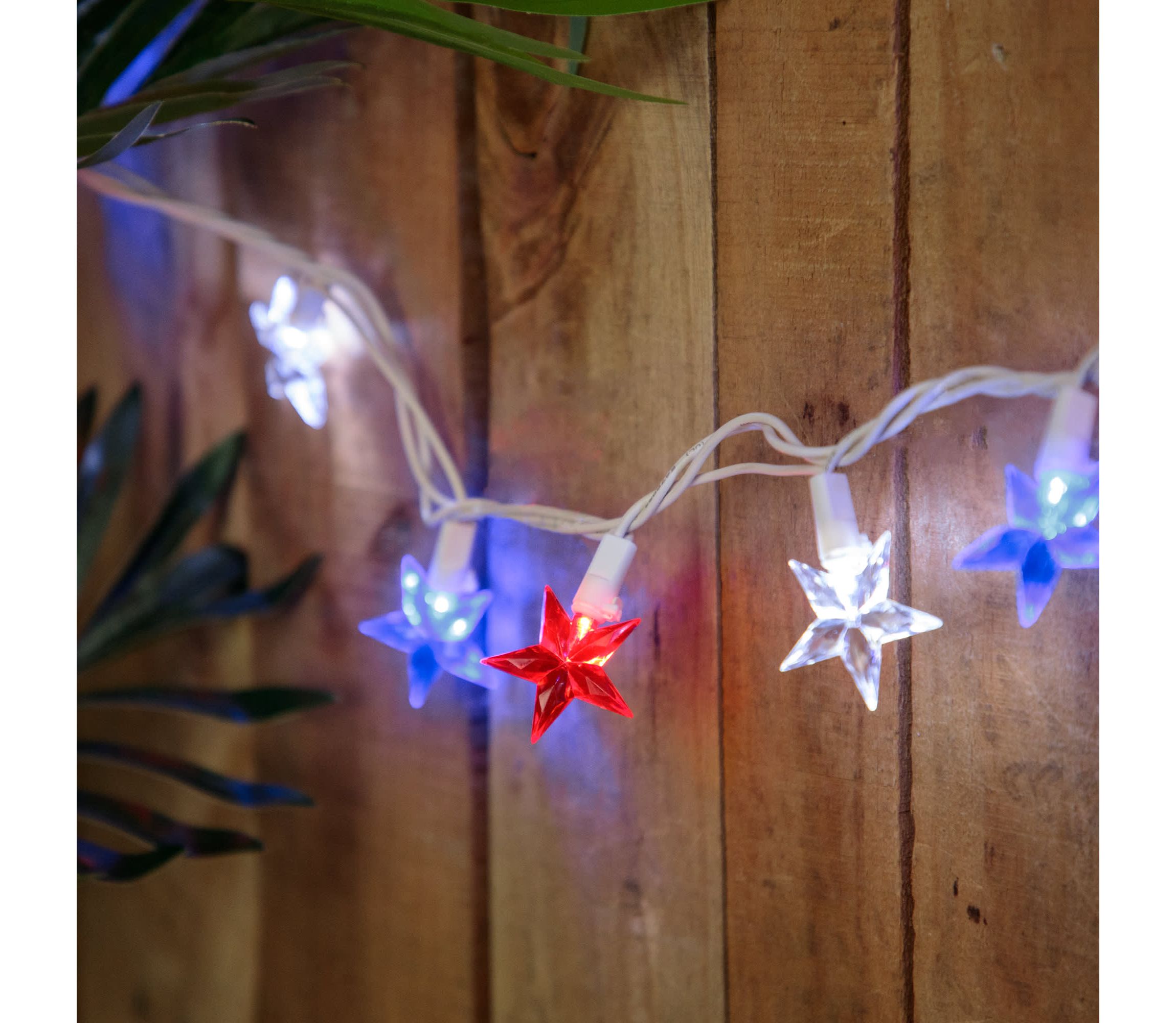 LED Patriotic Stars String Light Set - 7.25ft - White Wire - 10ct