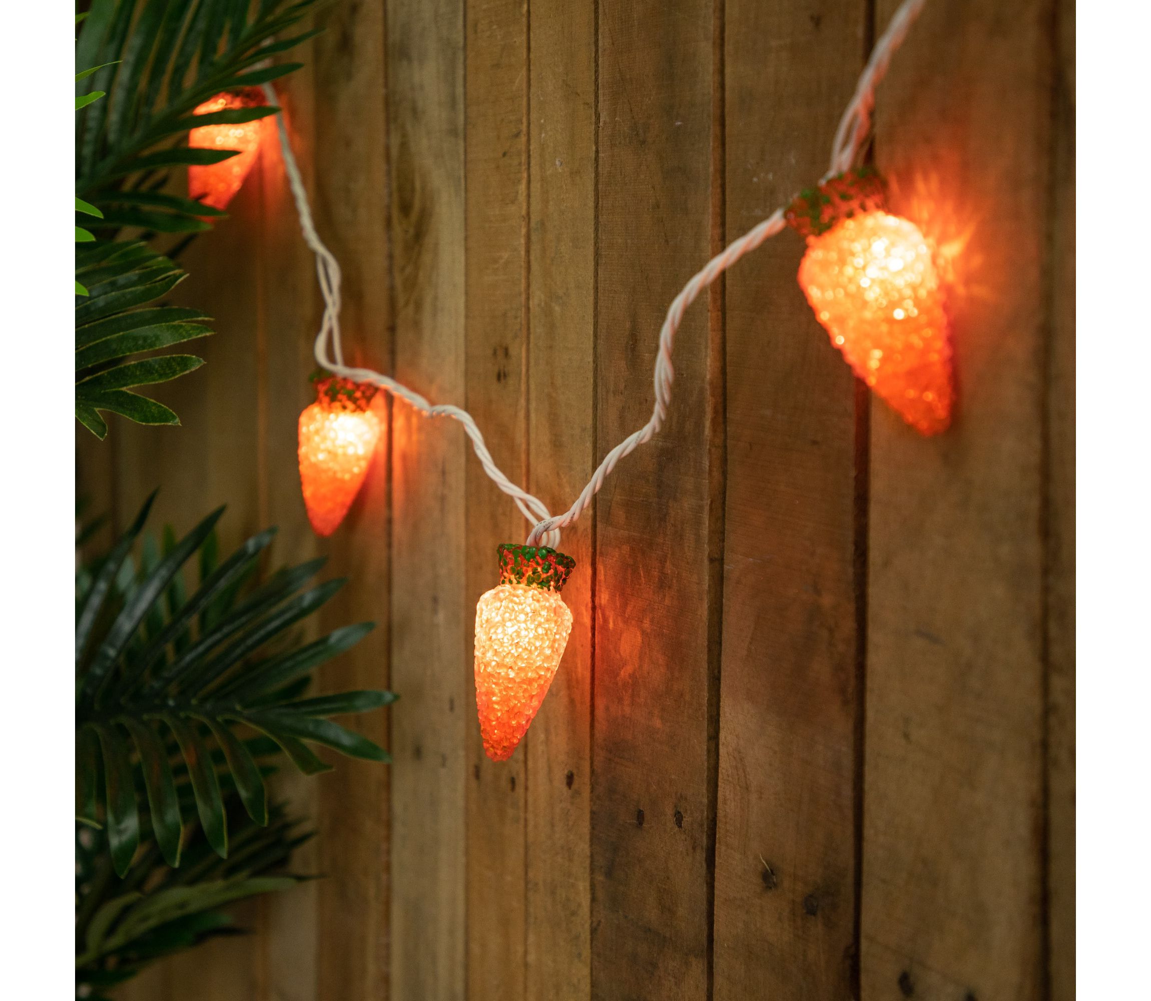 10-Count Orange Carrot Easter String Light Set  7.25ft White Wire