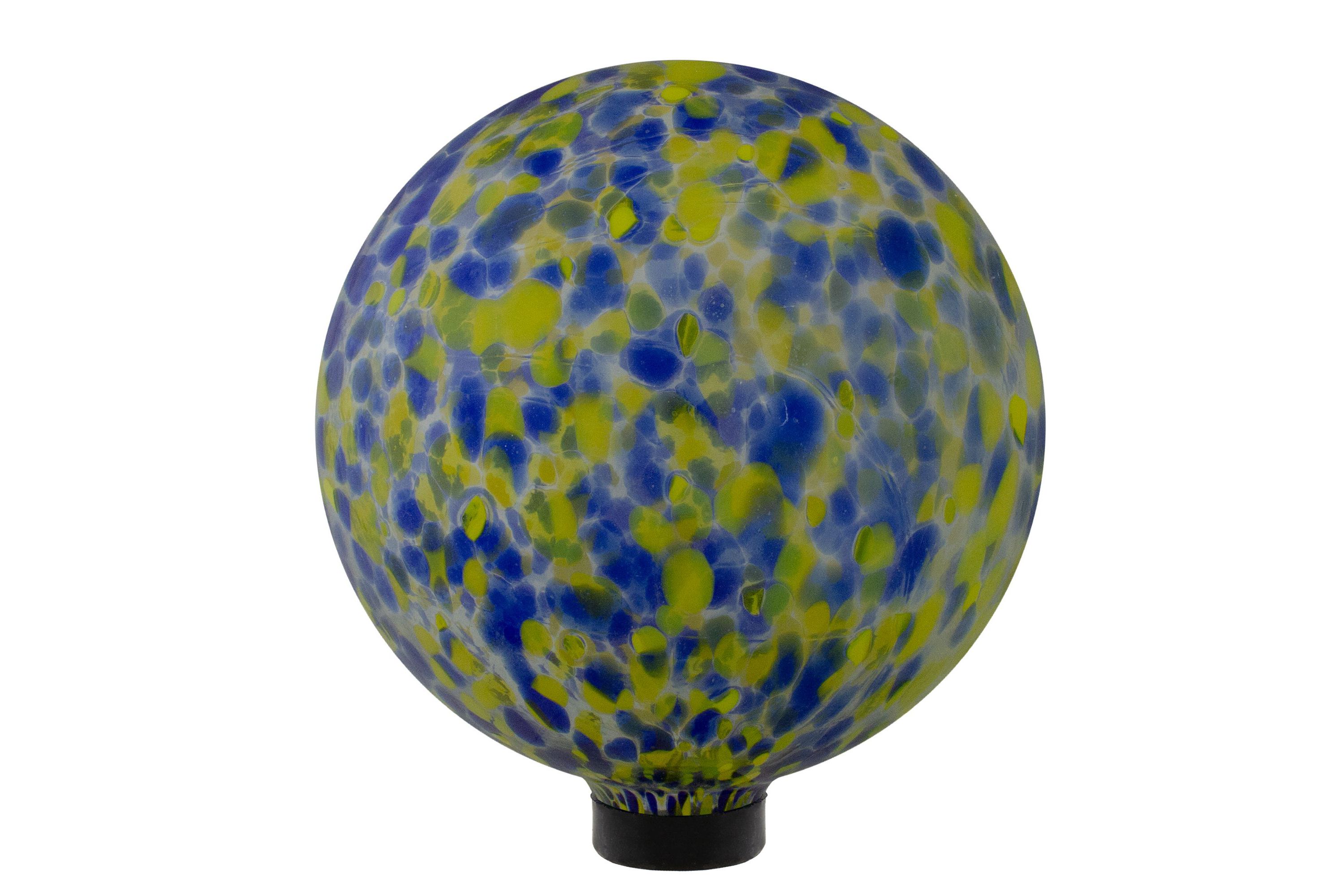 10" Yellow and Blue Outdoor Patio Garden Gazing Ball