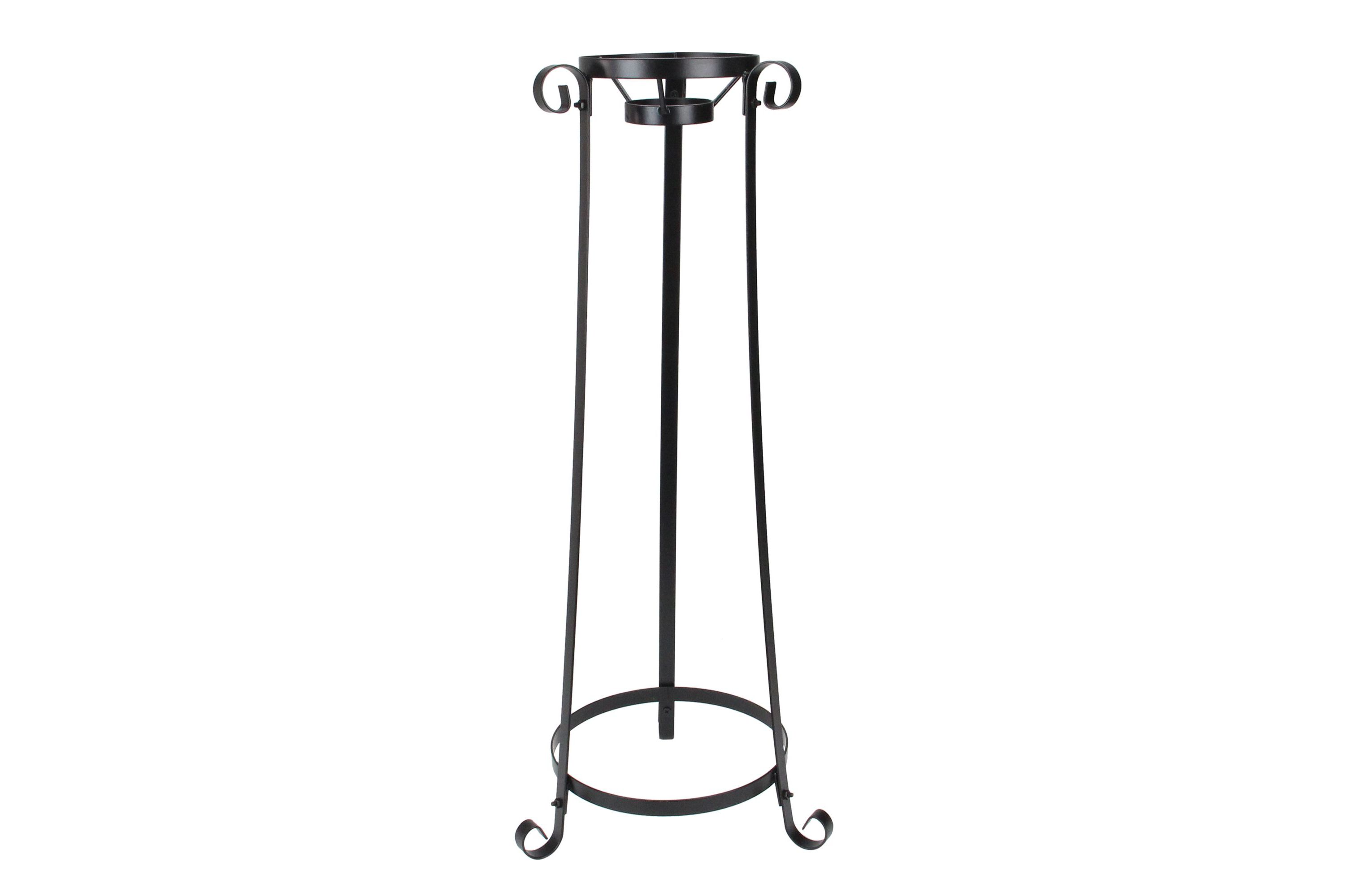 23.75" Black Standing Tower Garden Gazing Ball Outdoor Patio Stand