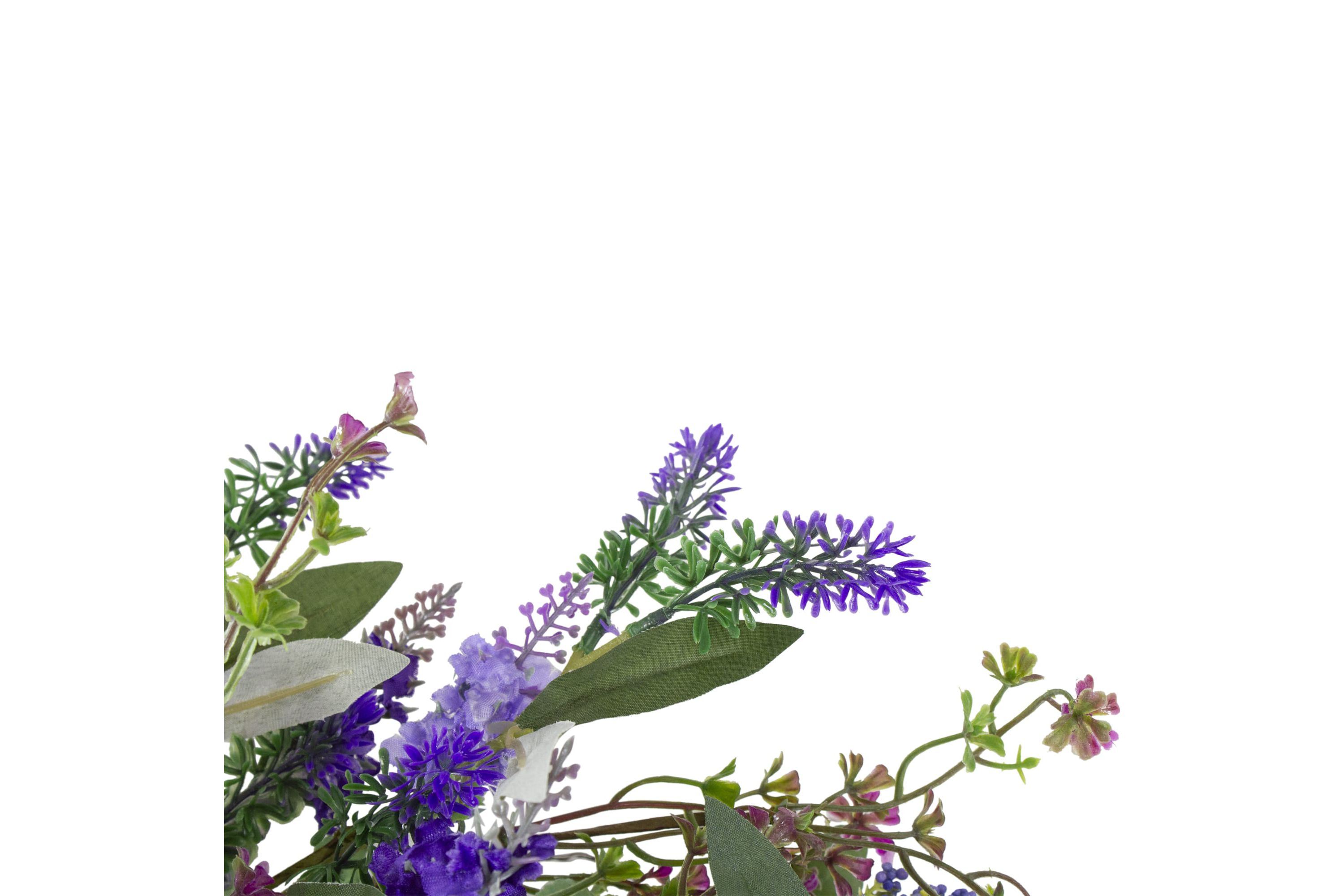 Lavender Artificial Spring Floral Wreath  Purple and Green - 18-Inch