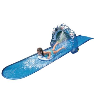 16' Blue and White Inflatable Ice Breaker Lawn Water Slide