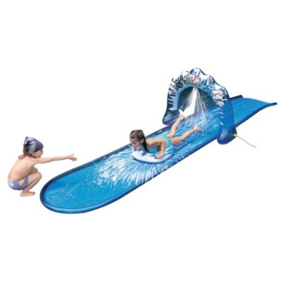 16' Blue and White Inflatable Ice Breaker Lawn Water Slide