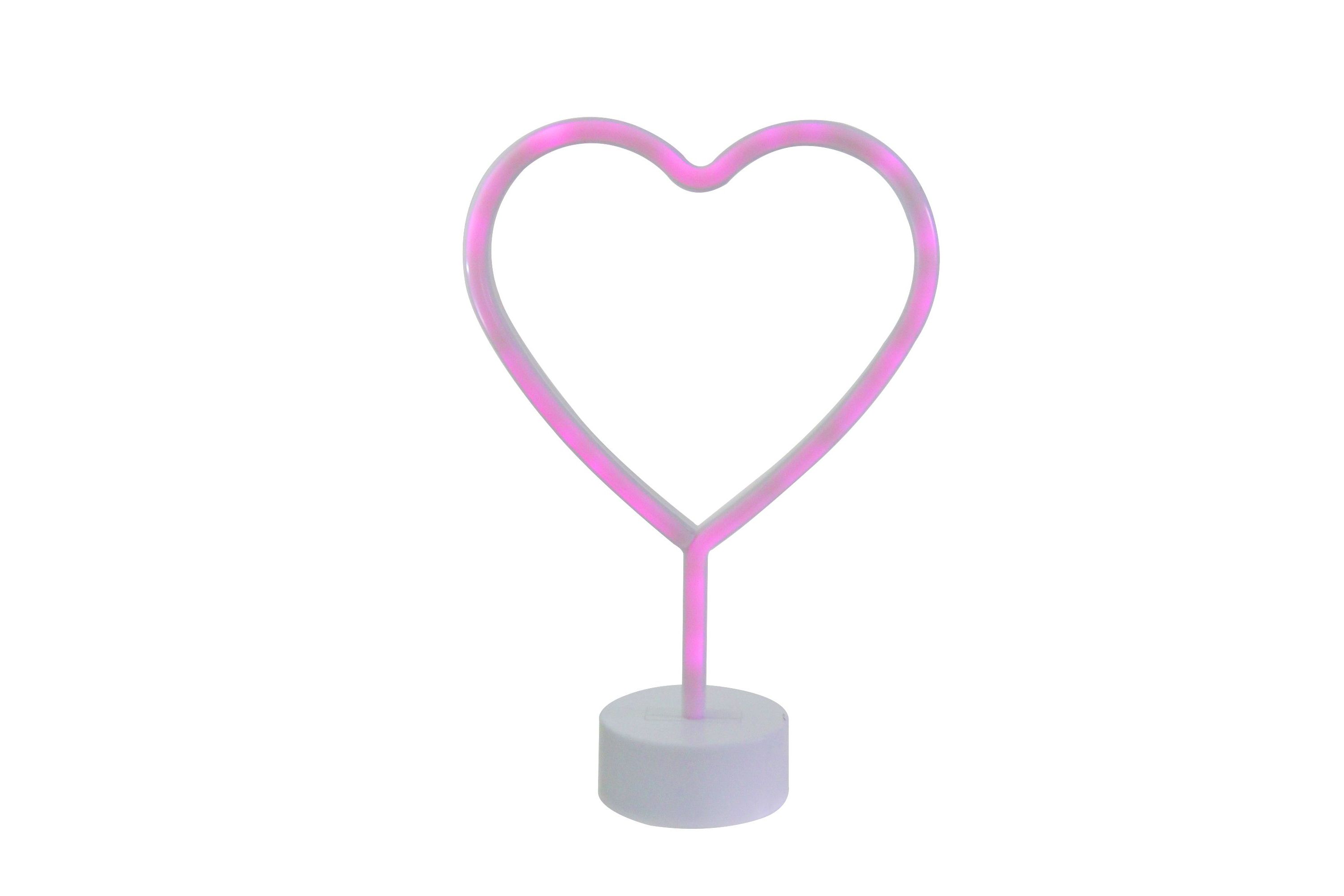 11.5" Pink Heart LED Neon Style Valentines Day Table Sign