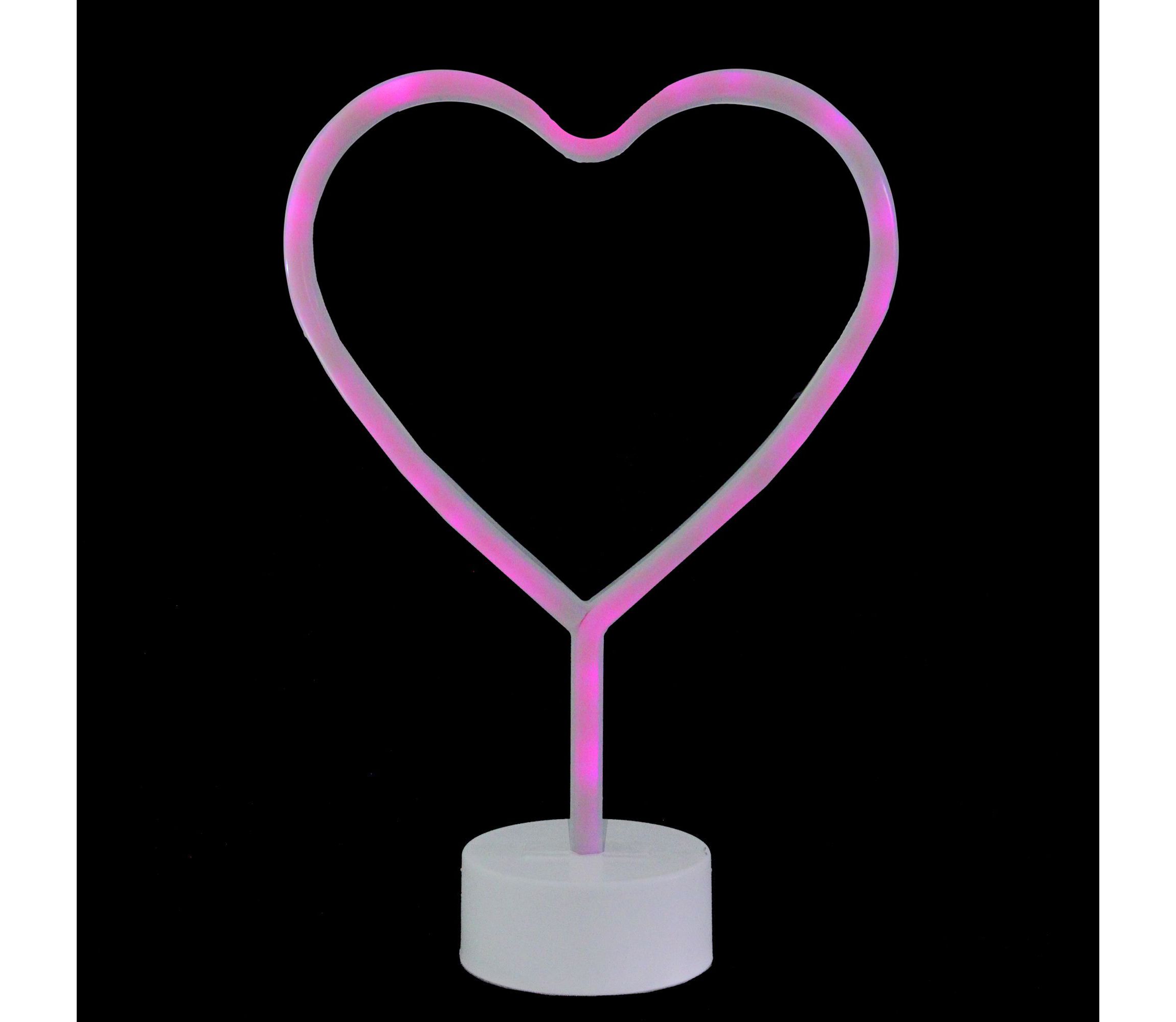 11.5" Pink Heart LED Neon Style Valentines Day Table Sign