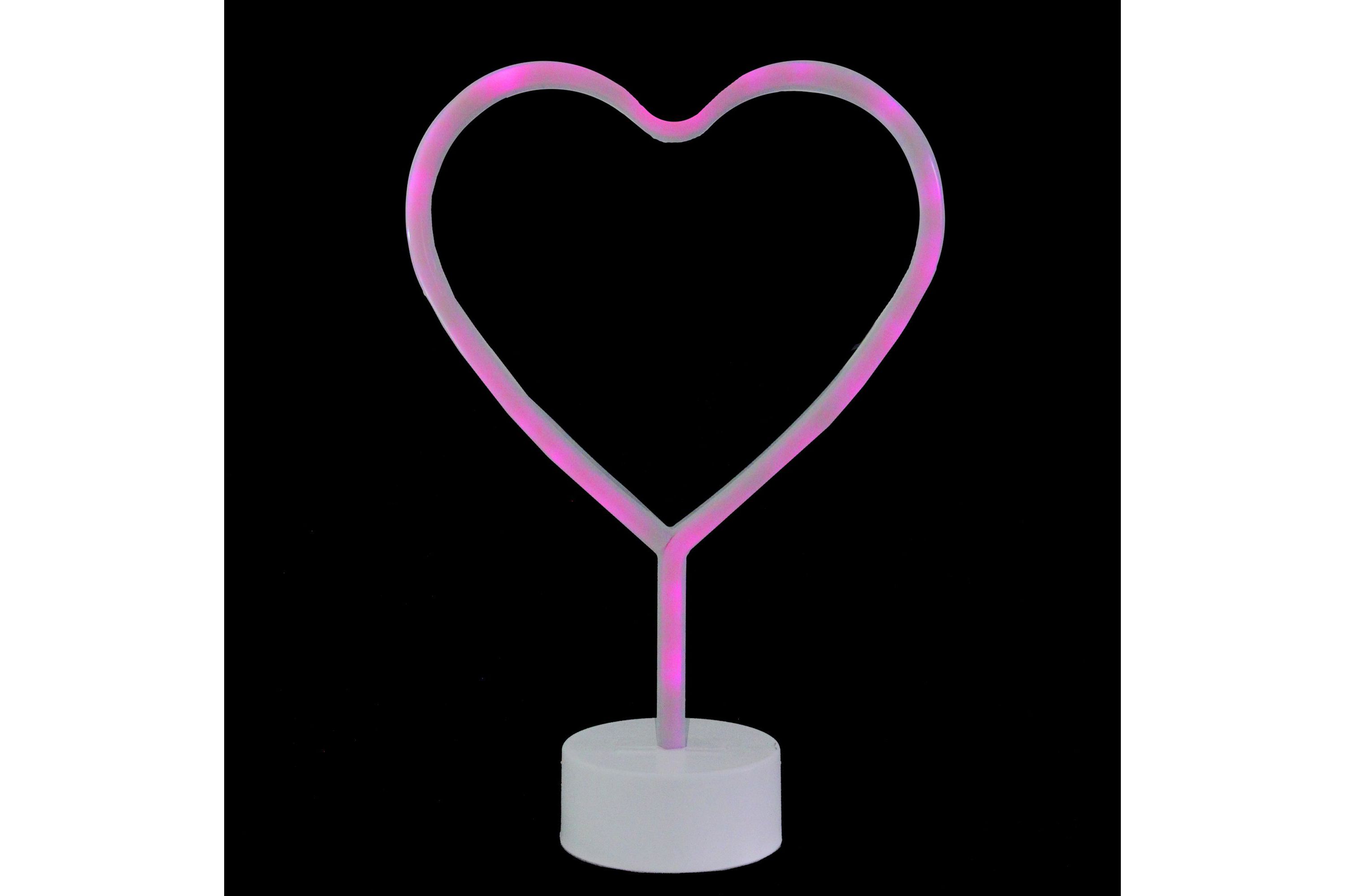 11.5" Pink Heart LED Neon Style Valentines Day Table Sign