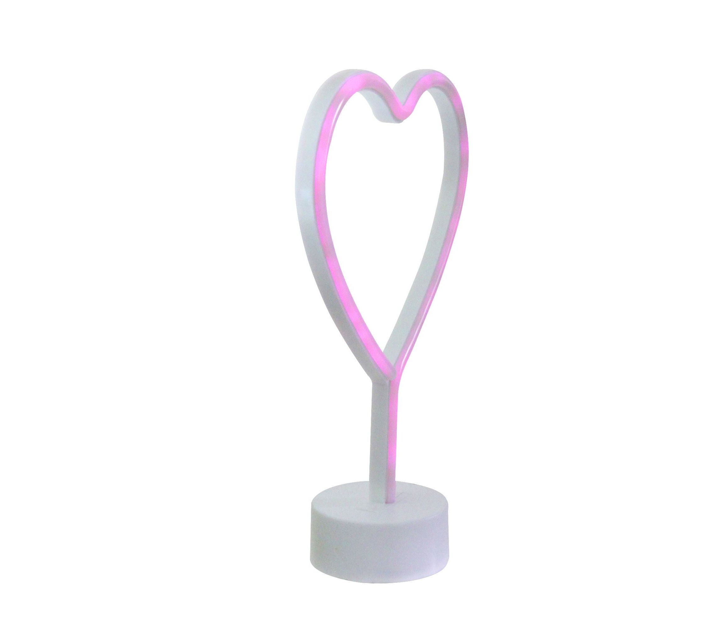 11.5" Pink Heart LED Neon Style Valentines Day Table Sign