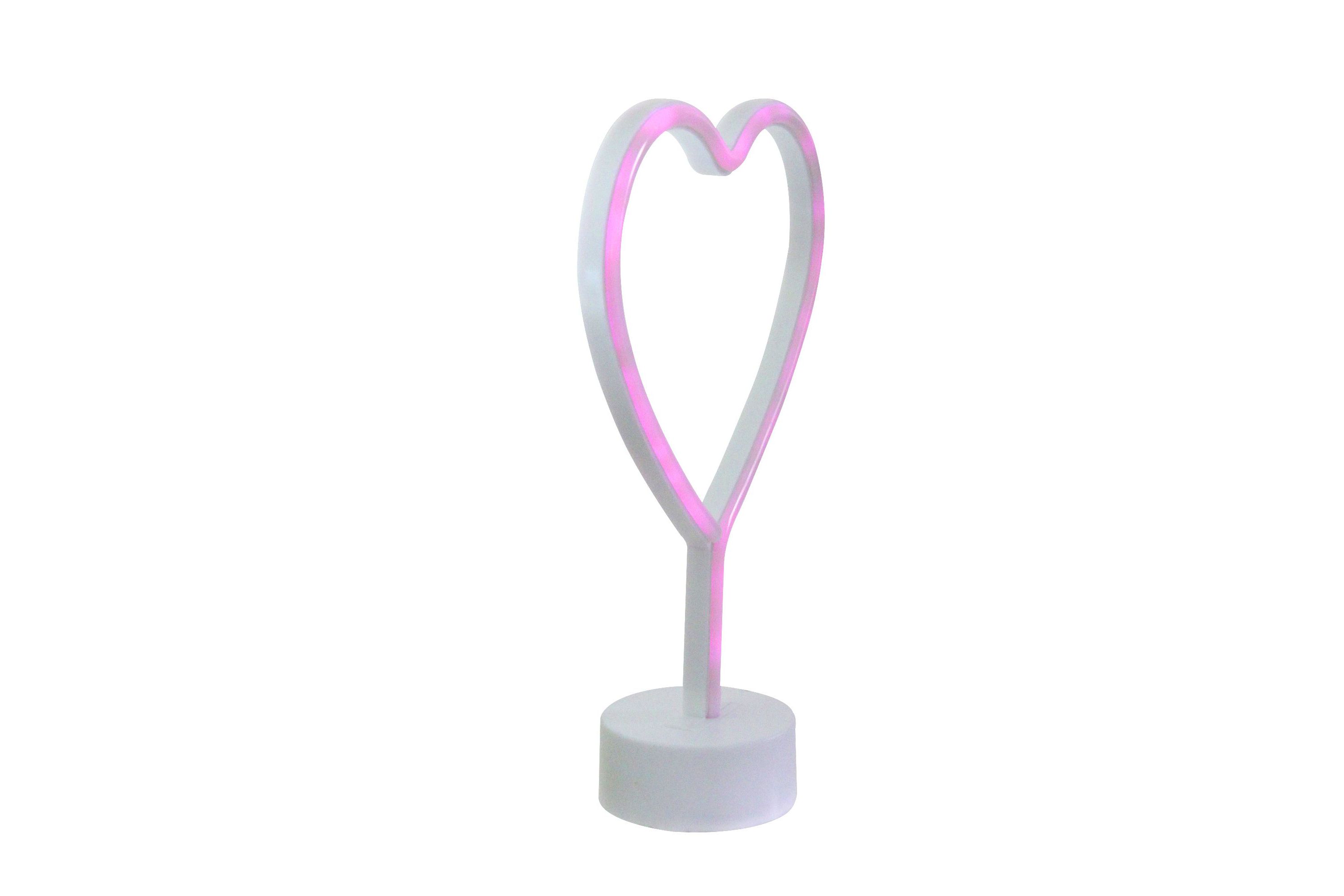 11.5" Pink Heart LED Neon Style Valentines Day Table Sign