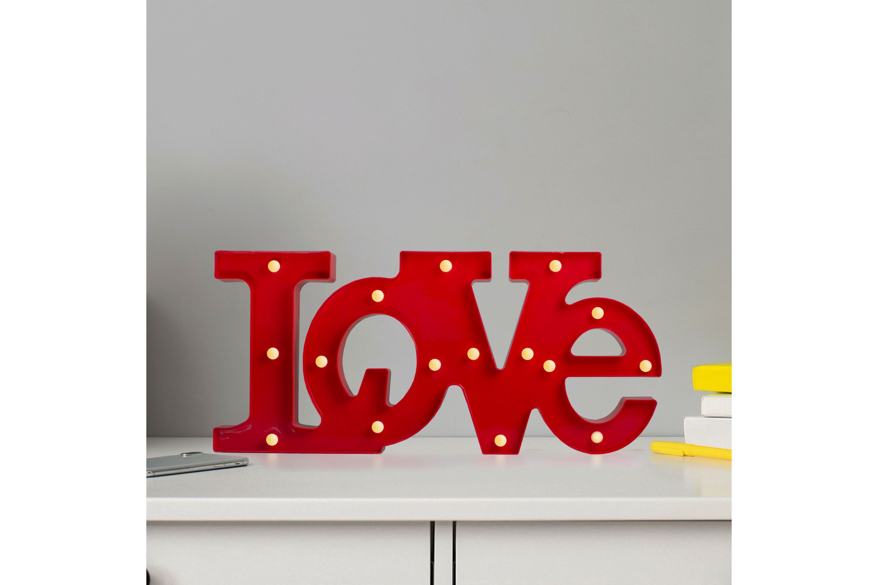 20" Red LOVE LED Valentines Day Marquee Wall Sign