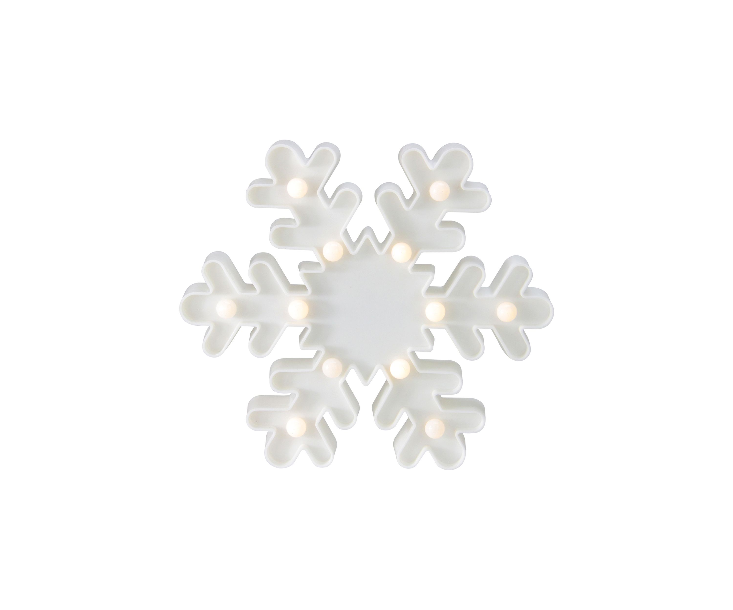 9.5Inch Battery Operated LED Lighted White Snowflake Christmas Marquee Sign