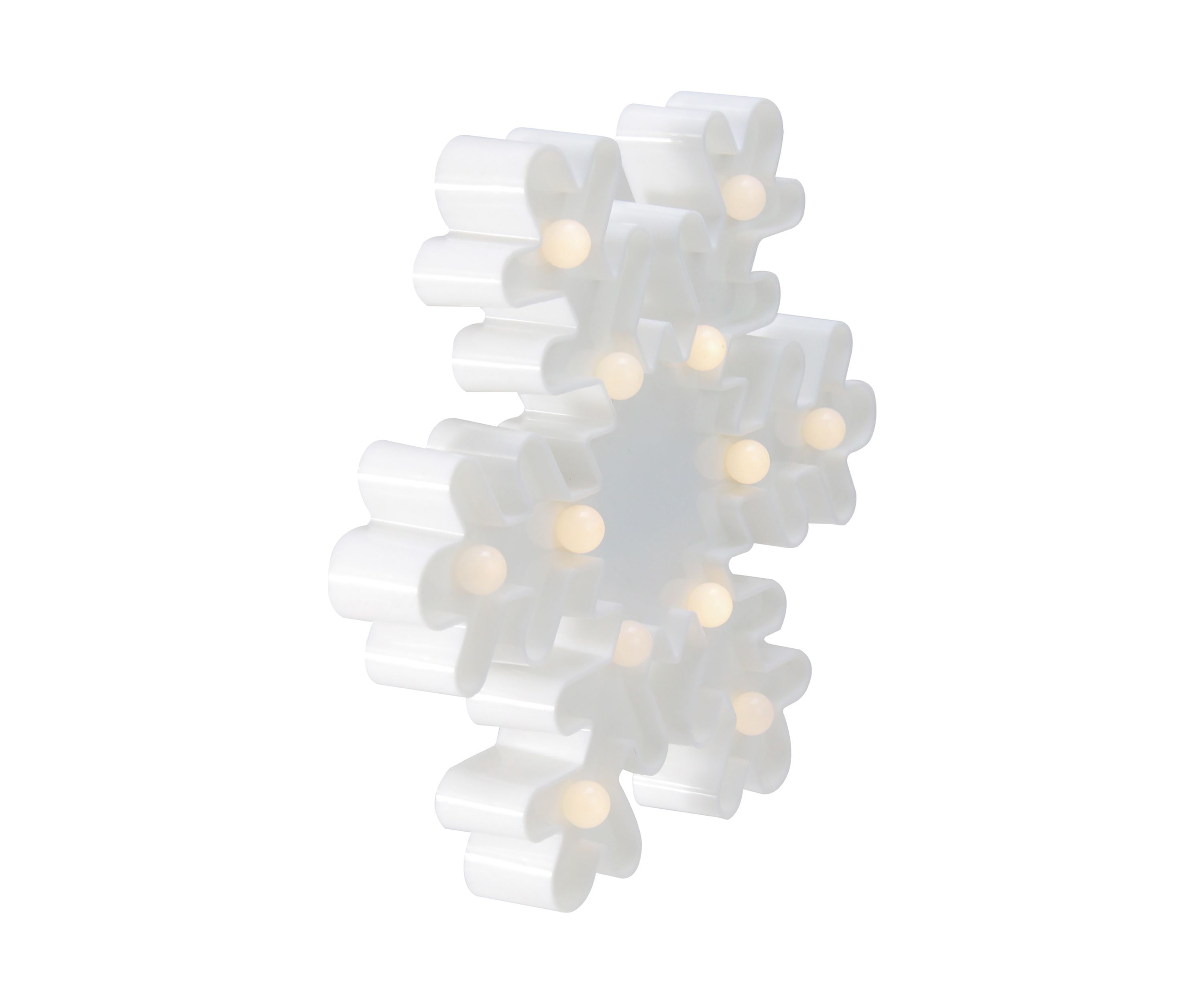 9.5Inch Battery Operated LED Lighted White Snowflake Christmas Marquee Sign