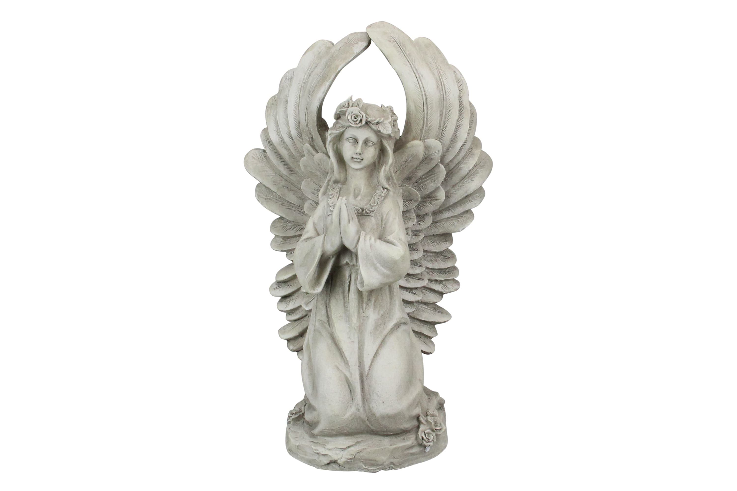 15.25" Angel Kneeling in Prayer Outdoor Garden Statue