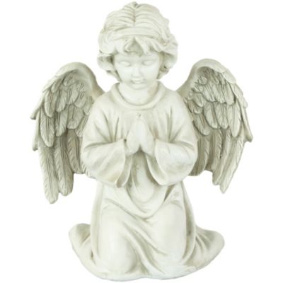 15" Kneeling in Prayer Cherub Outdoor Garden Statue