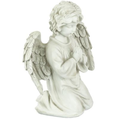 15" Kneeling in Prayer Cherub Outdoor Garden Statue