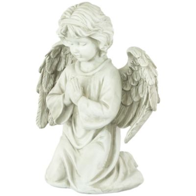 15" Kneeling in Prayer Cherub Outdoor Garden Statue