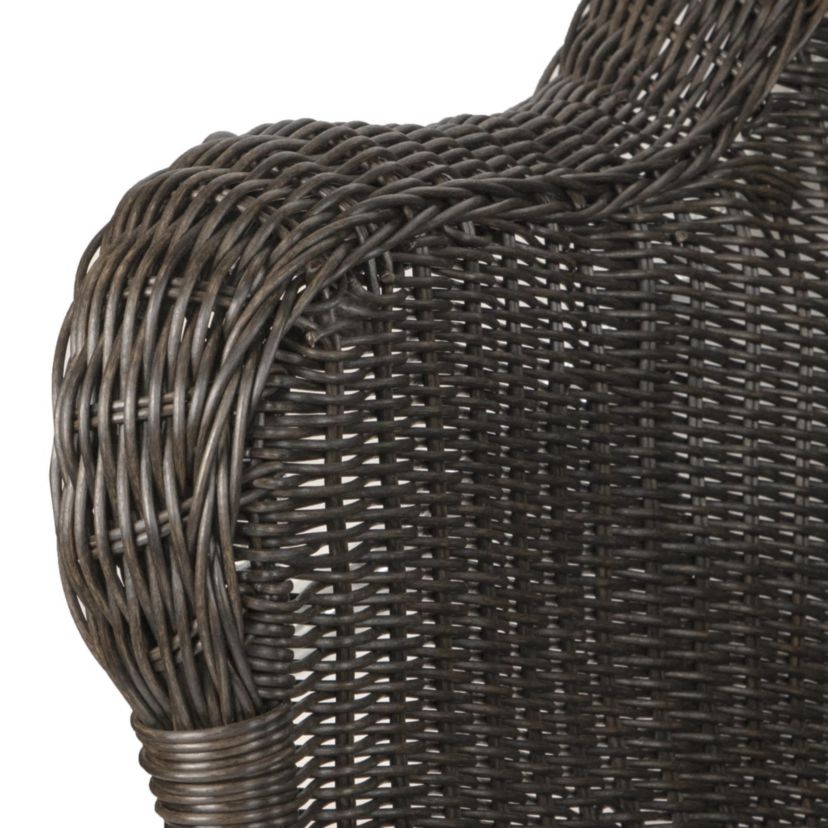 Hand Woven Resin Wicker Porch Swing with Chain - Chocolate Brown
