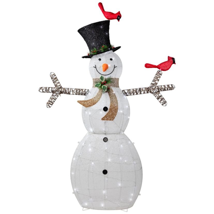 72" LED Lighted Snowman with Top Hat Christmas Outdoor Decoration