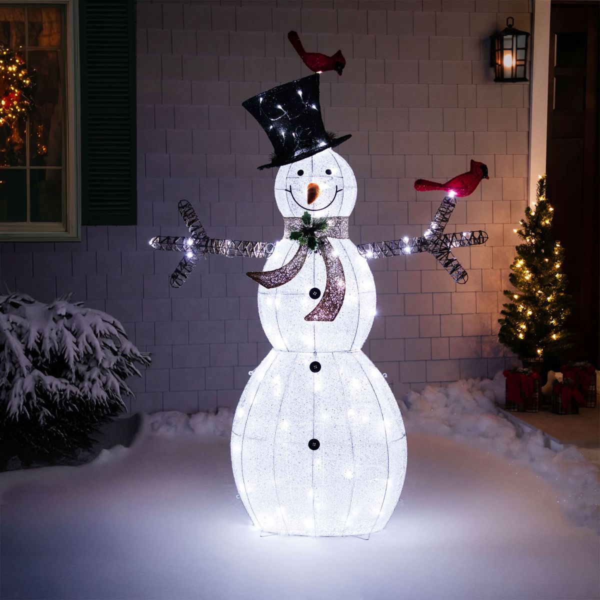 72" LED Lighted Snowman with Top Hat Christmas Outdoor Decoration
