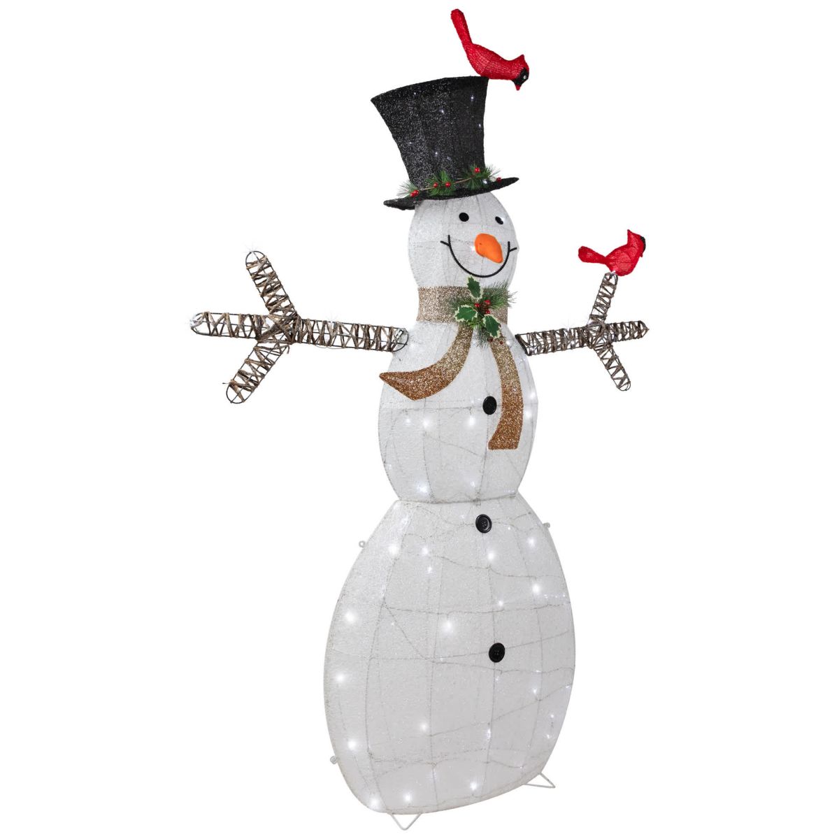 72" LED Lighted Snowman with Top Hat Christmas Outdoor Decoration