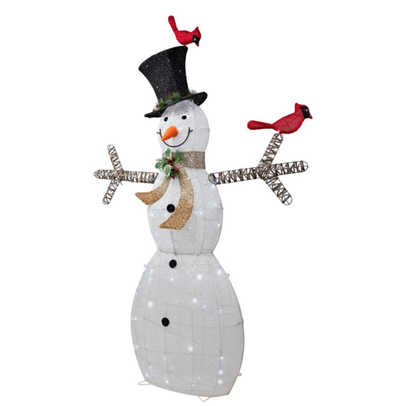 72" LED Lighted Snowman with Top Hat Christmas Outdoor Decoration