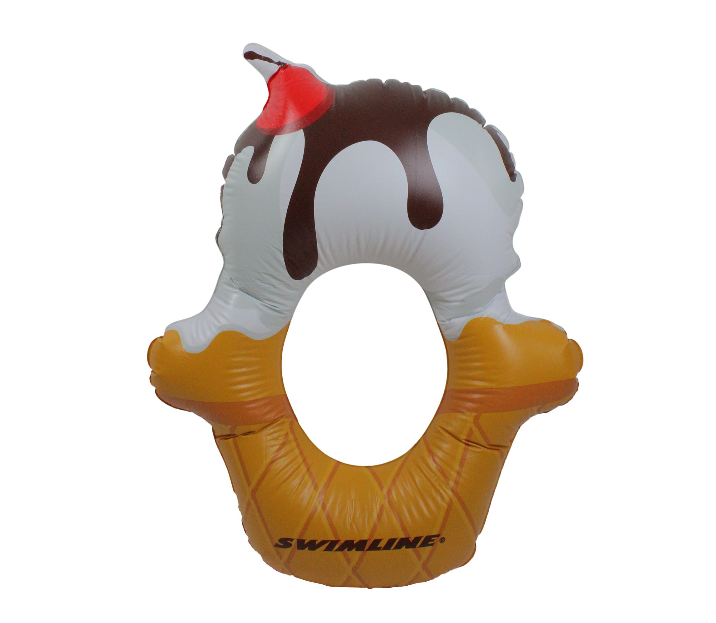 46" Inflatable White and Yellow Ice Cream Ring Pool Float