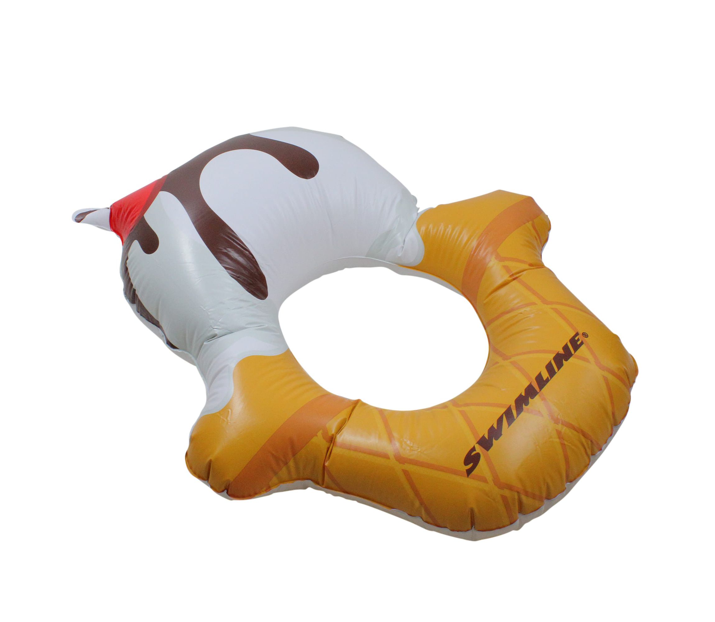 46" Inflatable White and Yellow Ice Cream Ring Pool Float