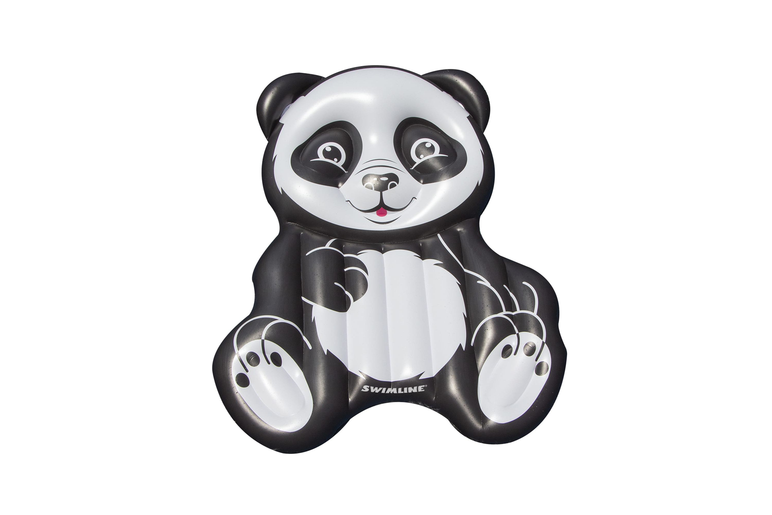71" Black and White Inflatable Oversized Panda Swimming Pool Float