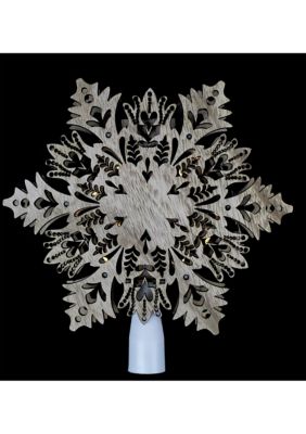 Northlight 14.75 LED Lighted Clip-On Snowflake Christmas Tree Topper,  White Lights