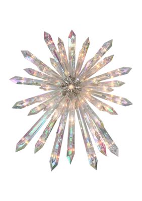 14Inch Clear Lighted Iridescent Icicle Christmas Tree Topper - Clear Lights