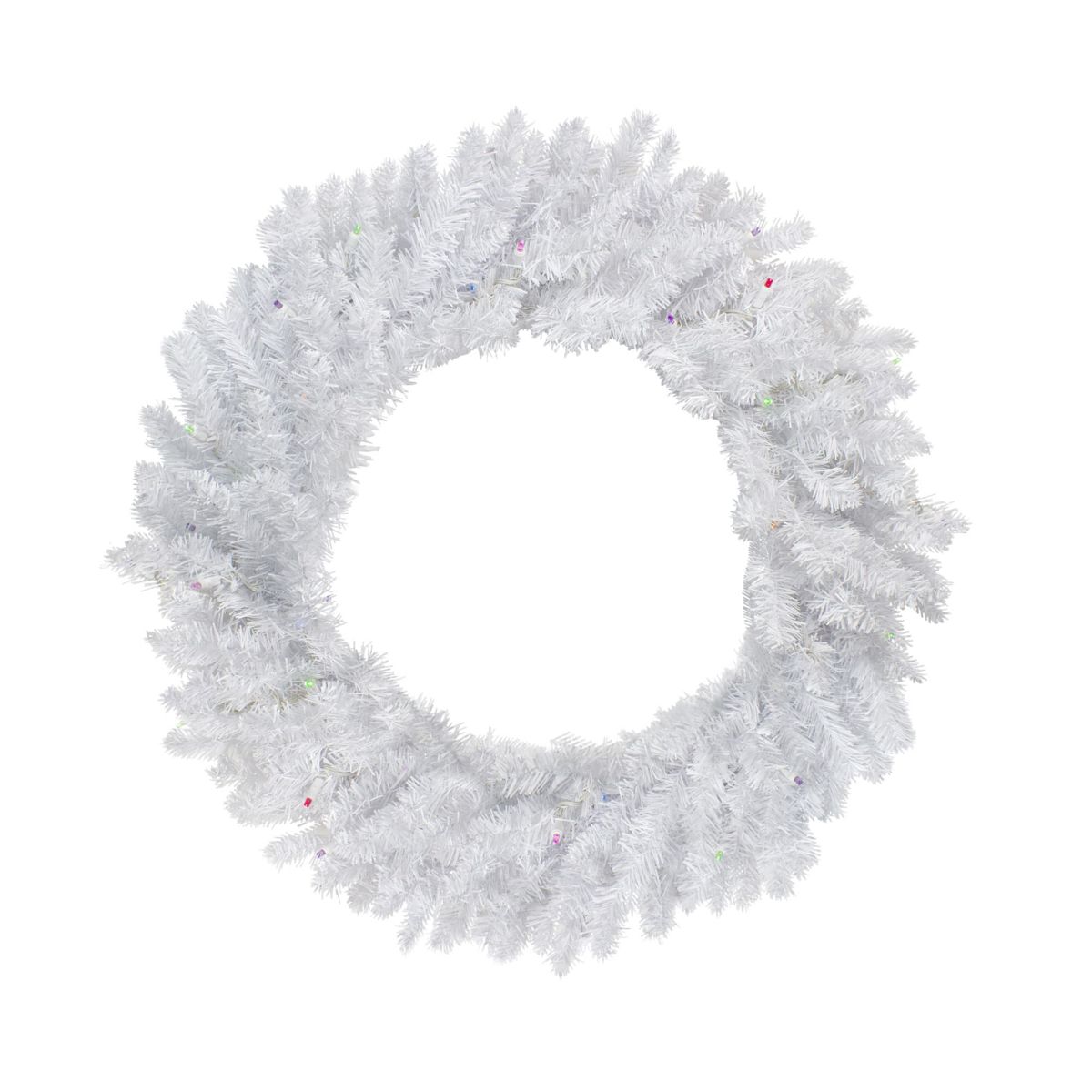 Pre-Lit Battery Operated Snow White Christmas Wreath - 30" - Multicolor LED Lights