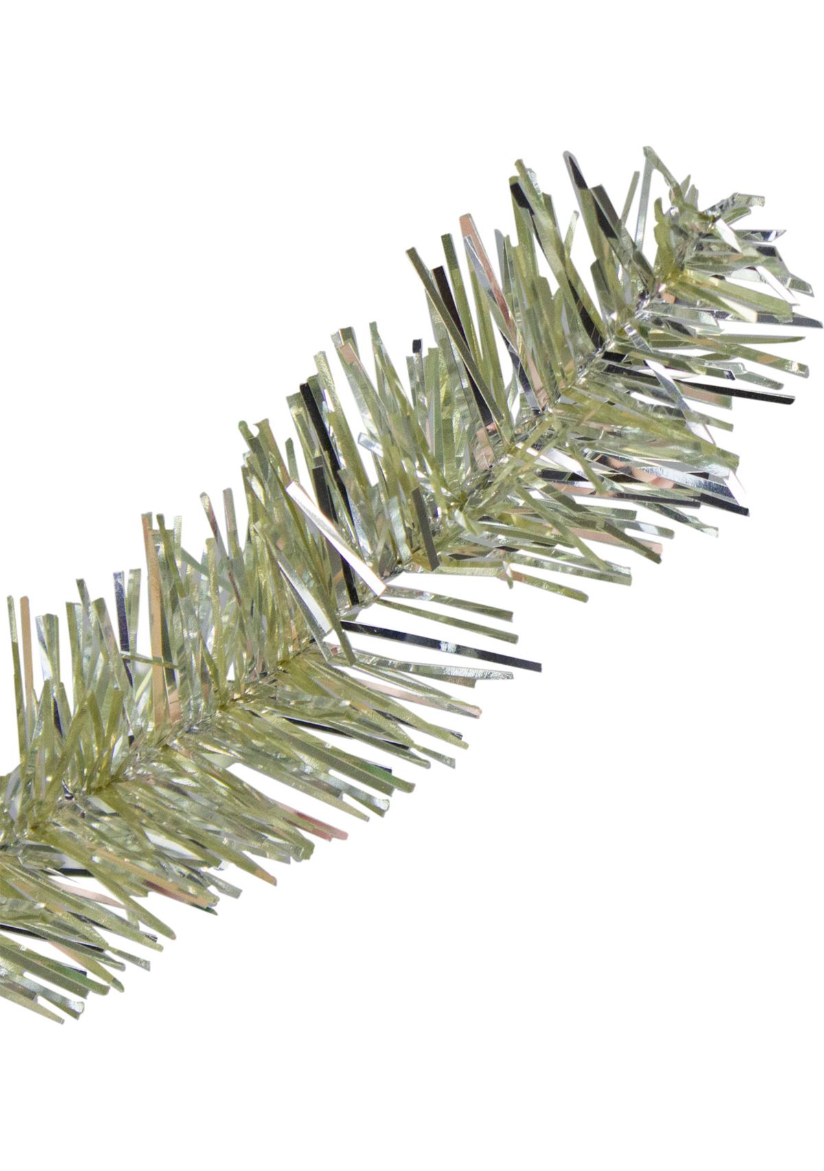 6 Pre-Lit Metallic Sheer Champagne Artificial Tinsel Christmas Tree - Clear Lights