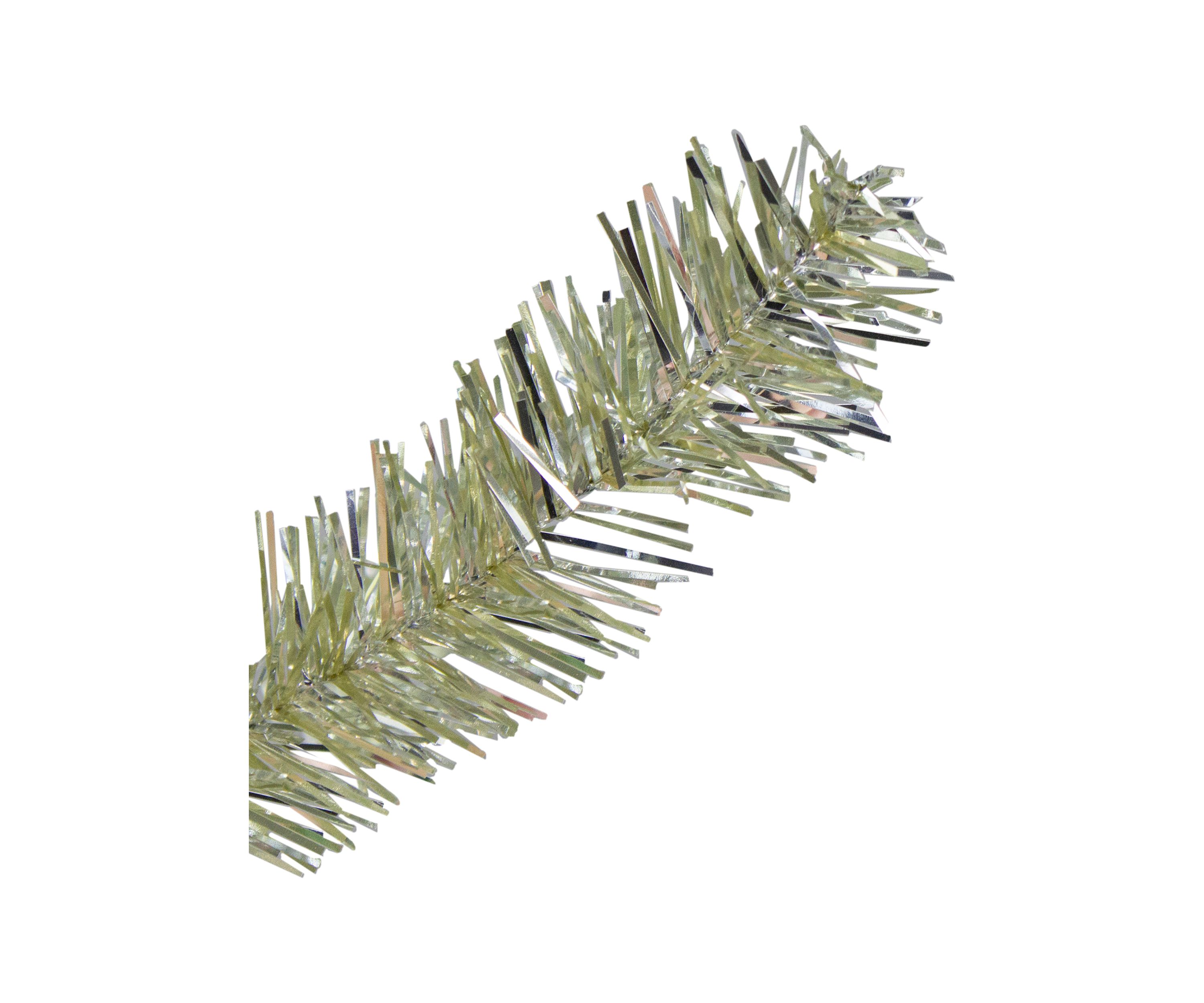 6 Pre-Lit Metallic Sheer Champagne Artificial Tinsel Christmas Tree - Clear Lights