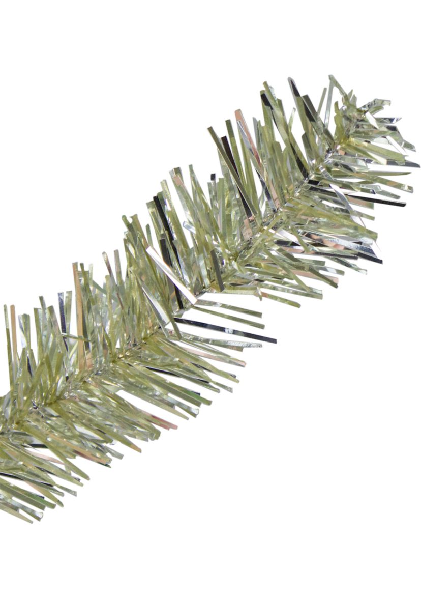 6 Pre-Lit Metallic Sheer Champagne Artificial Tinsel Christmas Tree - Clear Lights