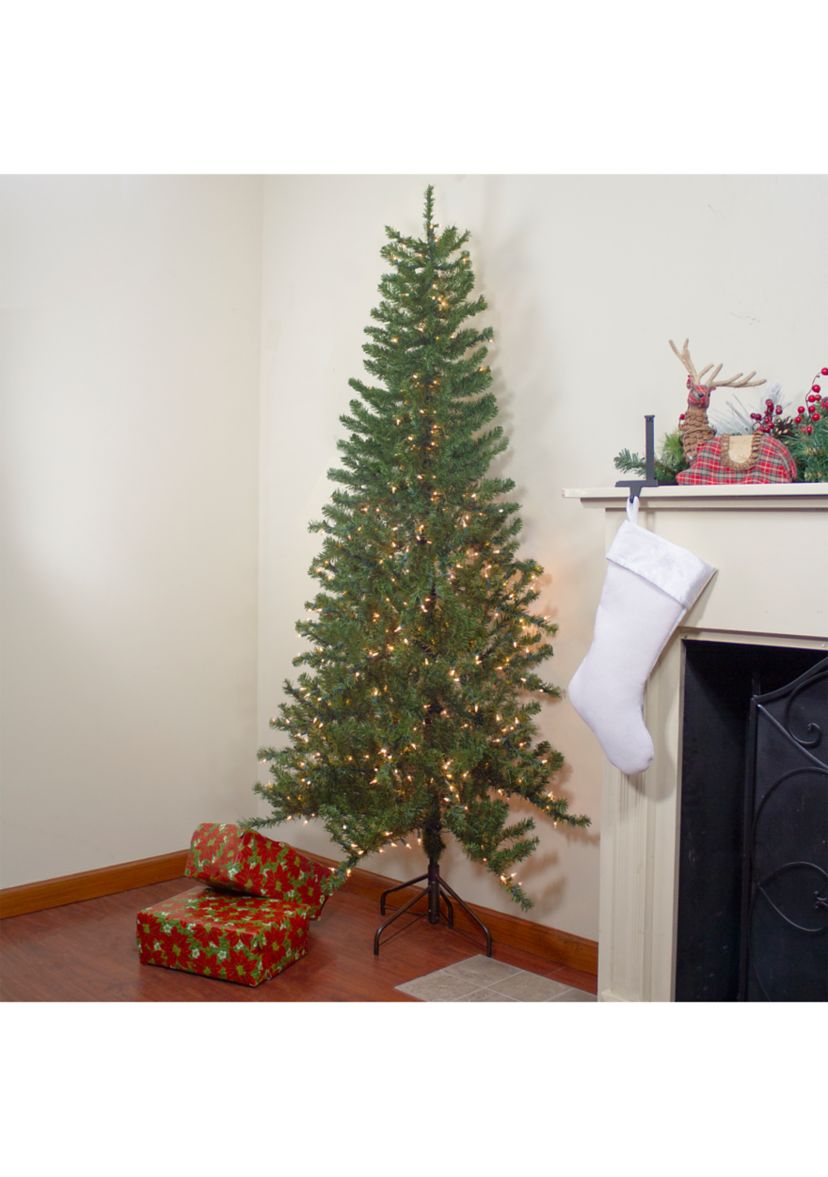 6.5 Pre-Lit Canadian Pine Slim Artificial Christmas Wall Tree - Clear Lights