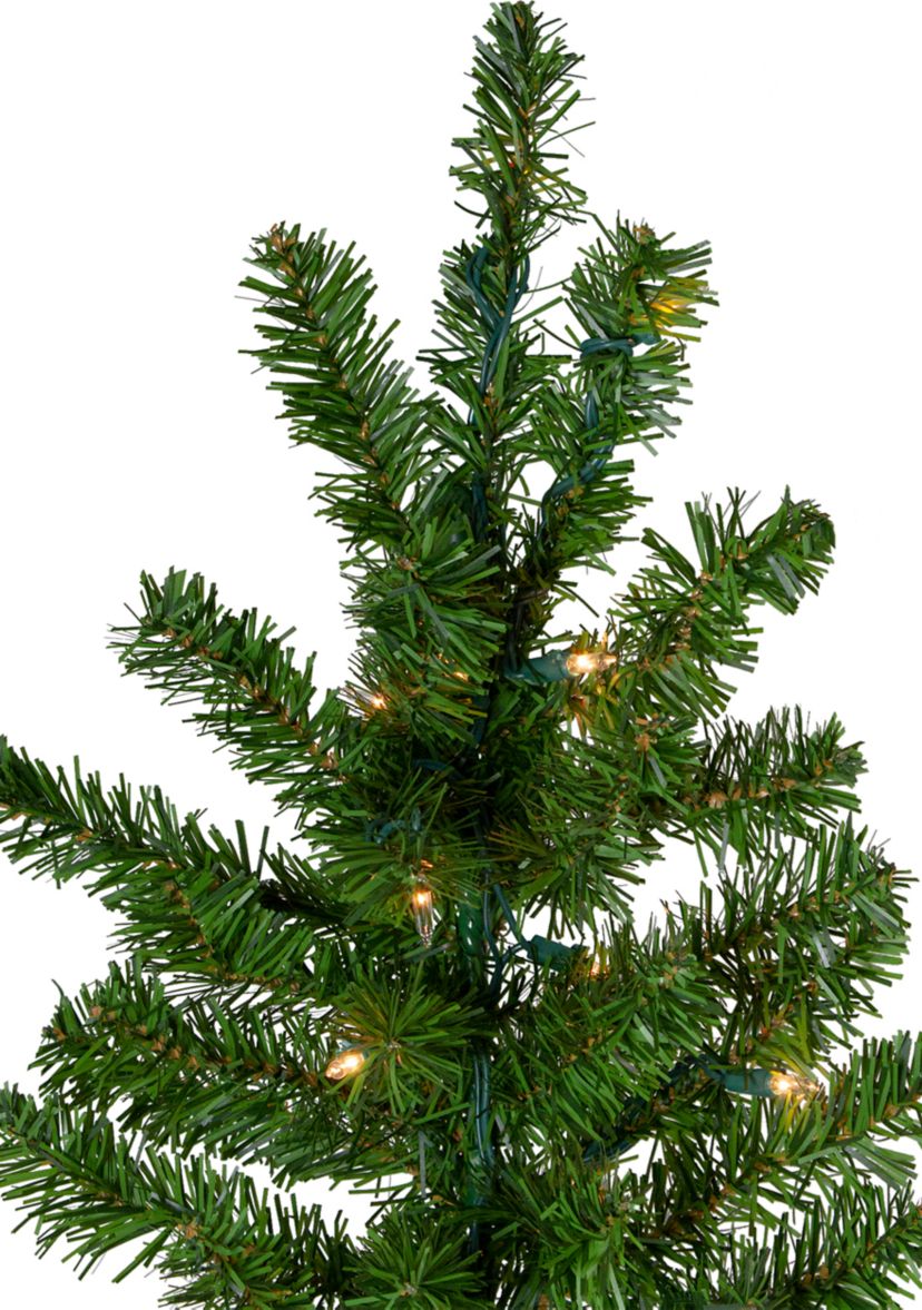 6.5 Pre-Lit Canadian Pine Slim Artificial Christmas Wall Tree - Clear Lights