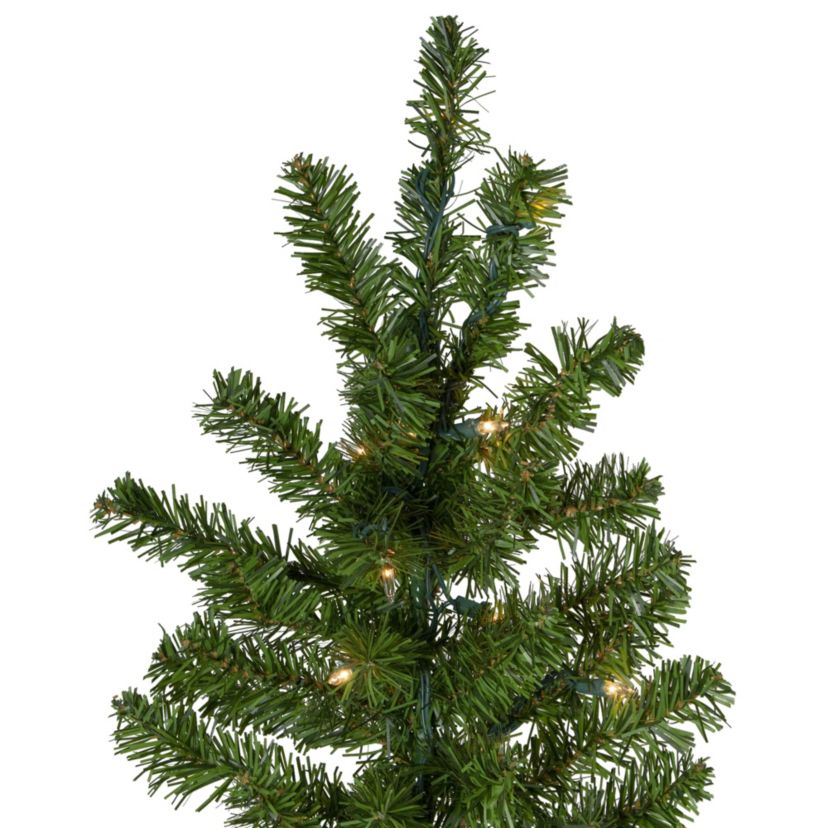 7.5 Pre-Lit Medium Canadian Pine Artificial Christmas Wall Tree - Clear Lights