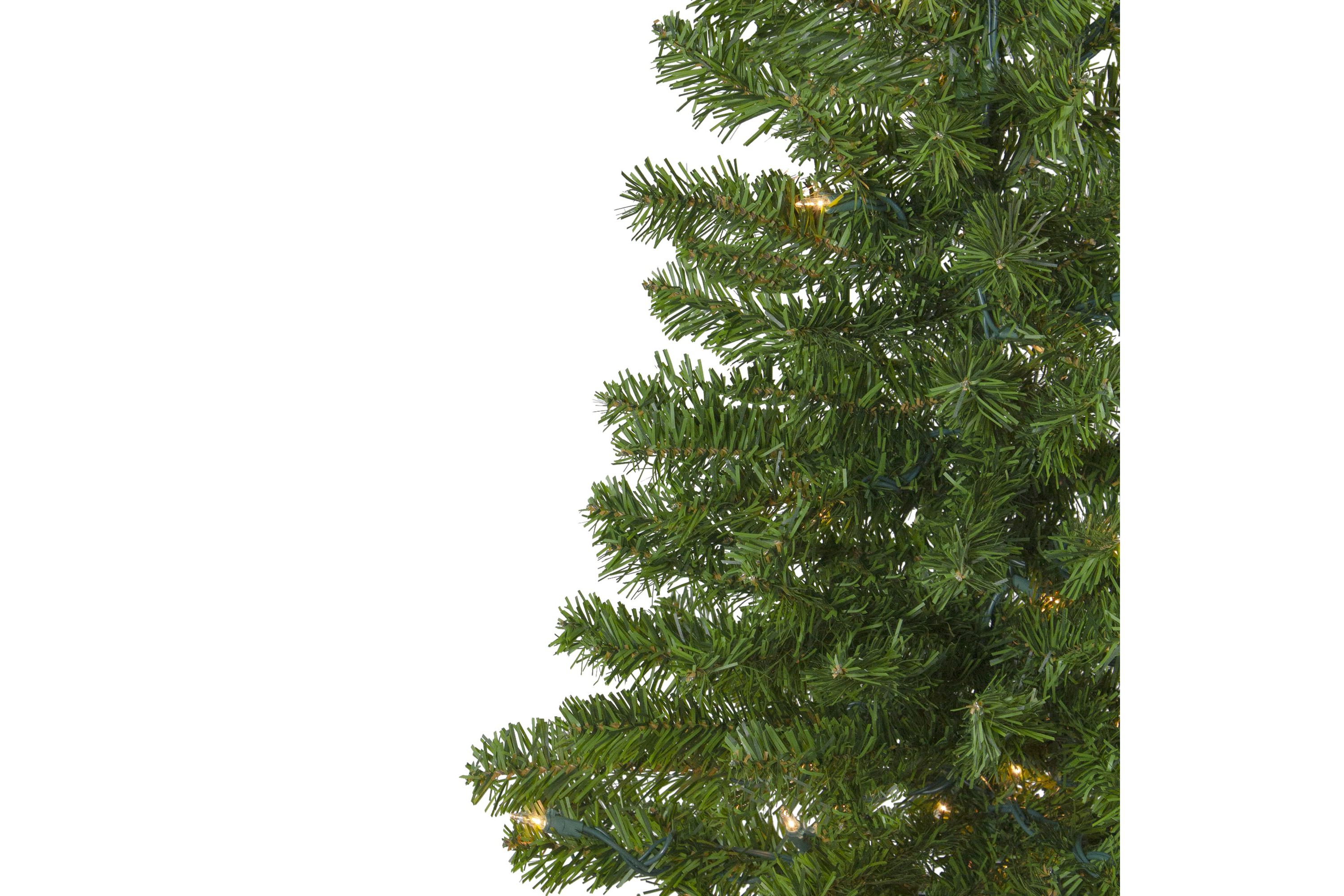 7.5 Pre-Lit Medium Canadian Pine Artificial Christmas Wall Tree - Clear Lights